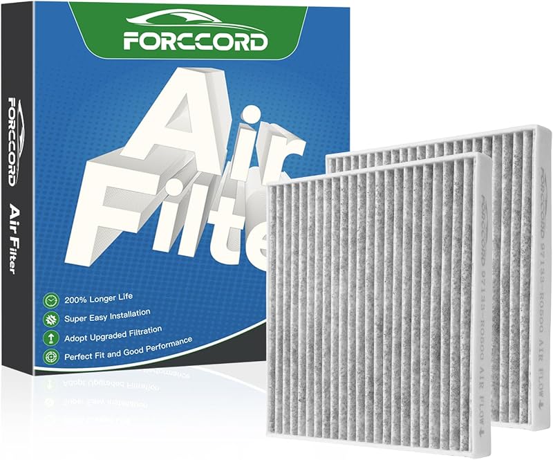 Filtro de ar-condicionado da cabine traseiro Forccord para Kia Carnival 3.5L 2022–2026 – Pacote com 2