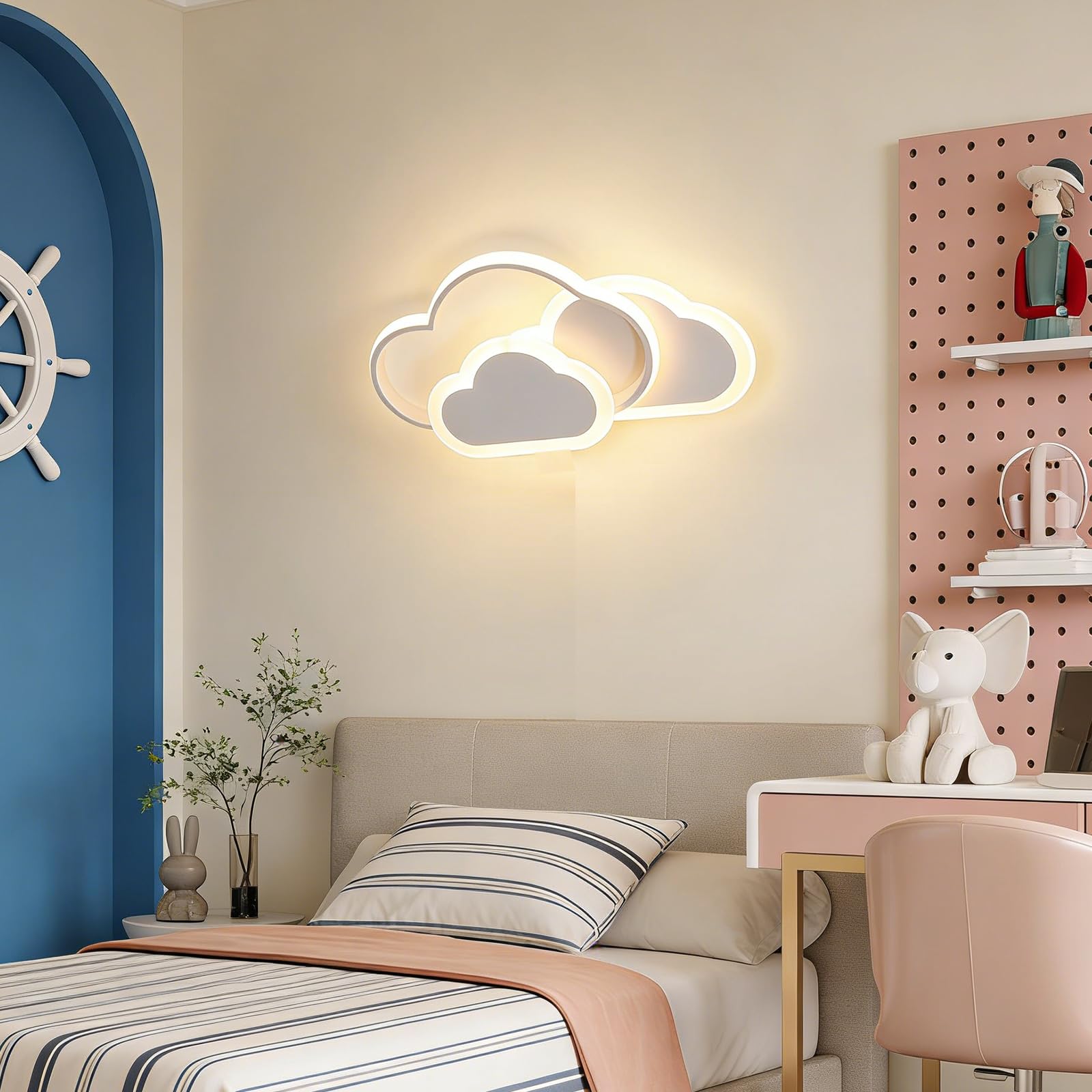 Lampa sufitowa Led Sufit, 42 CM żyrandol kreatywny Chmura ściemniania, 32W lampa sufitowa pokój dla dzieci, lampa sufitowa LED do salonu, sypialnia, pokój dziecięcy