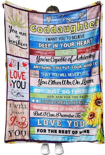 Manta con texto en inglés To My Goddaughter, manta de regalo para ahijada, regalos de cumpleaños para ahijada, regalos de graduación para ahijada