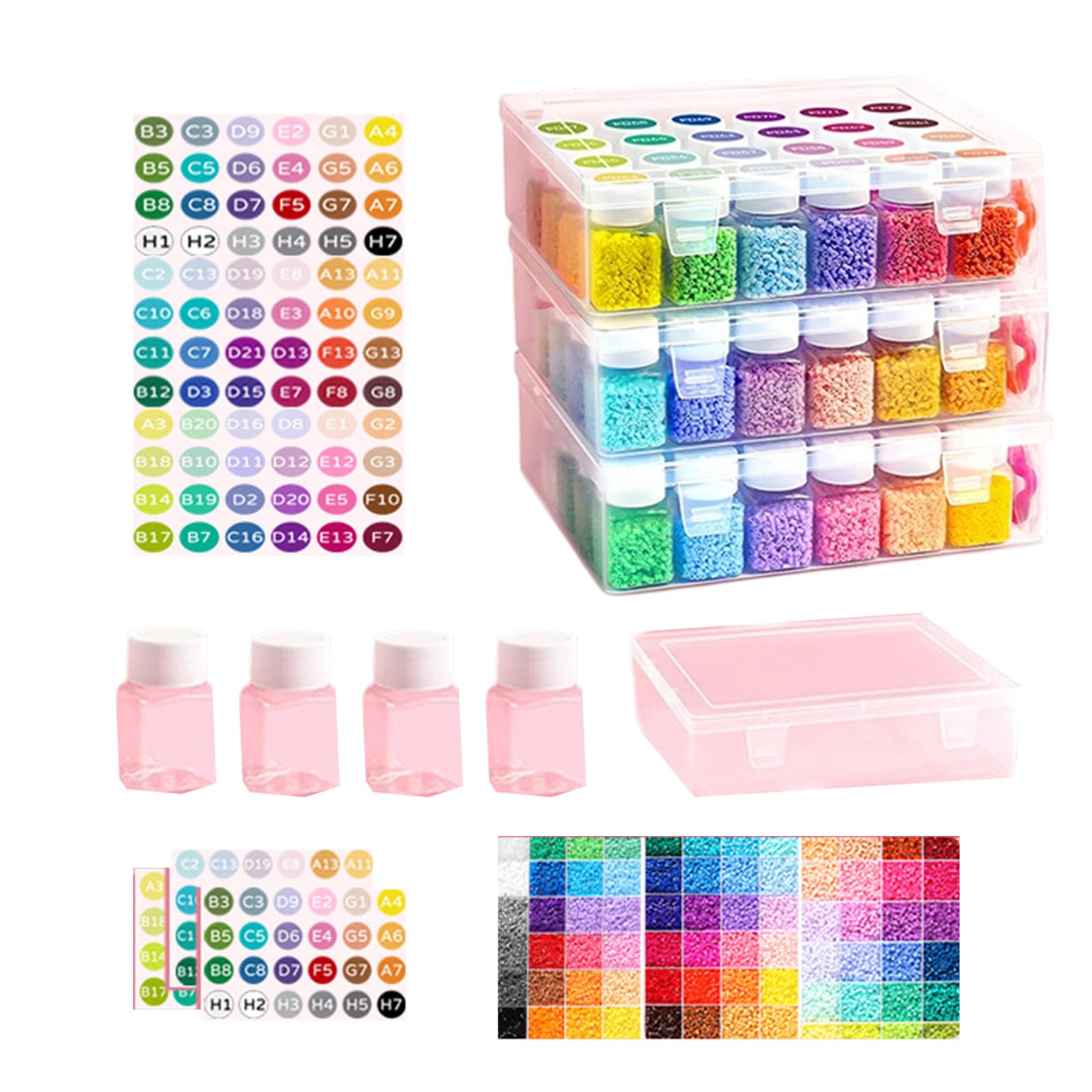 Set perline plastica multicolore per appassionati artigianato, crea un set perline educative per la casa con motivi unici
