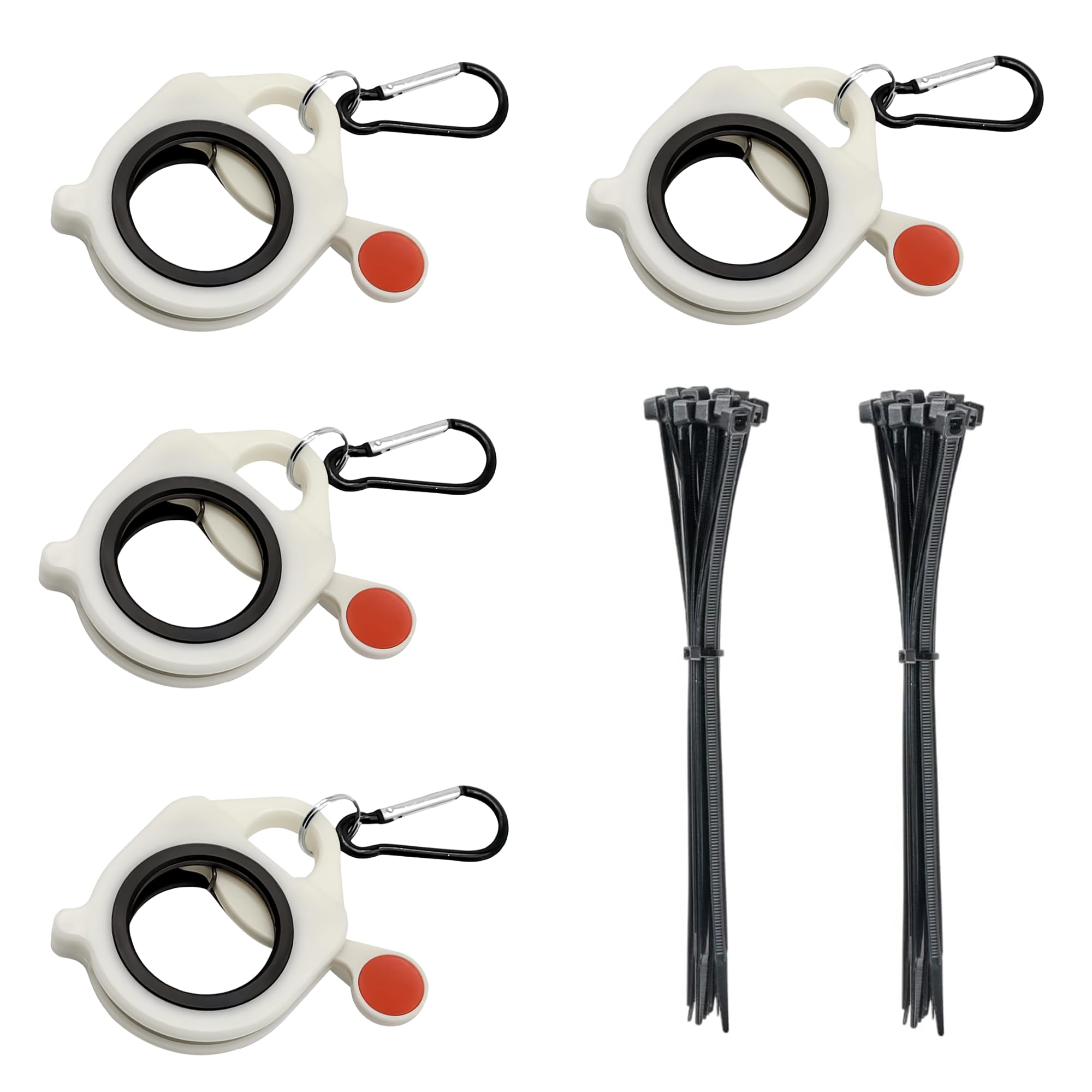 4 Pcs Cable Tie Holder,Reusable Tie Wrap Holder with 40 Pieces Zip Ties