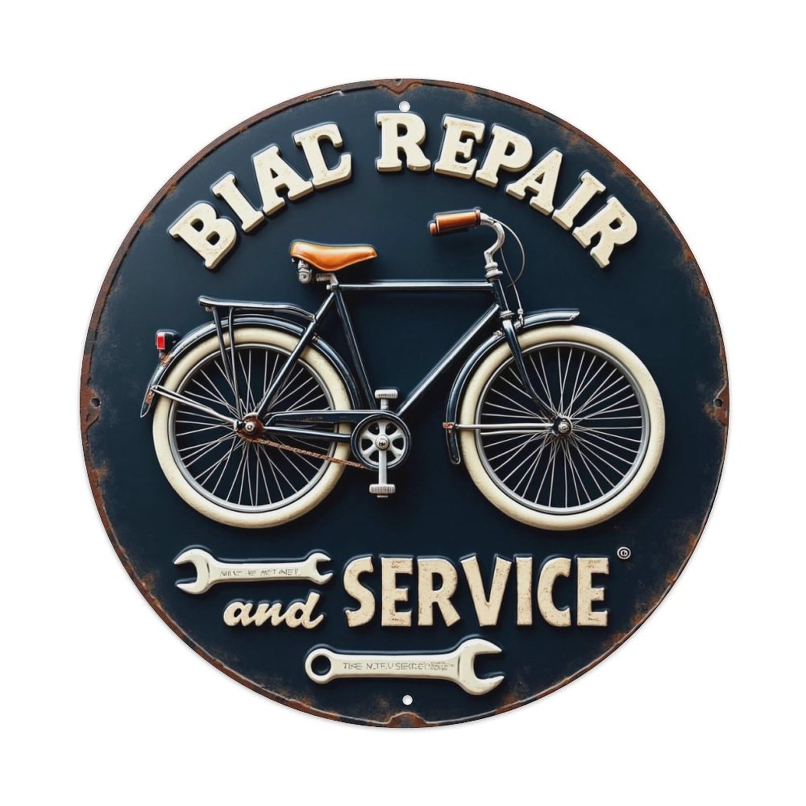 Bicycle Repair Service Sign Art Metal Tin Sign Plaque