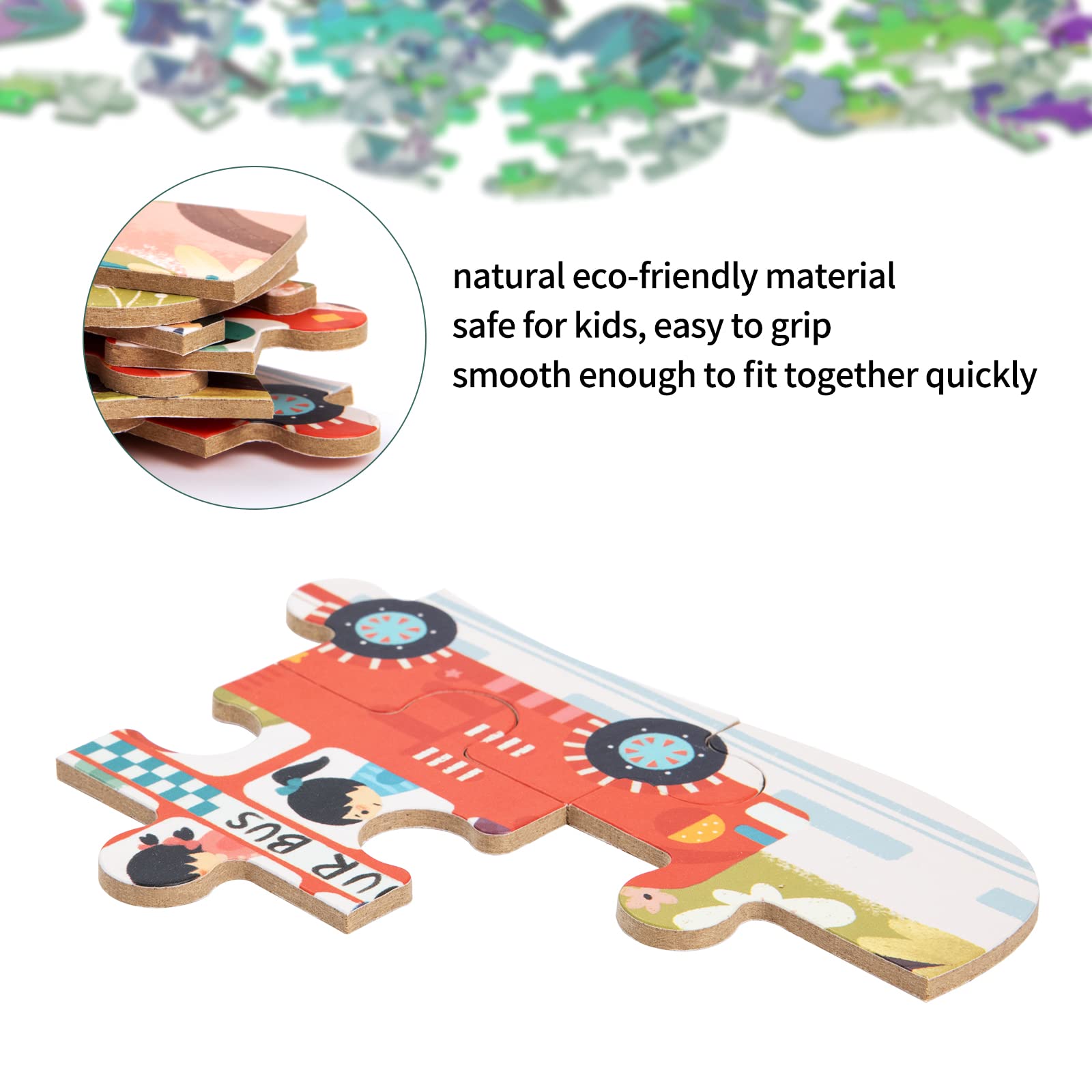 BBLIKE - Puzzle per bambini, puzzle con motivo automobili, 5 puzzle con immagini, adatto per bambini e bambine a partire dai 3, 4, 5 anni