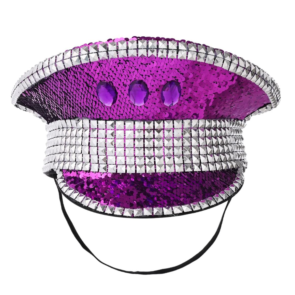 COSDREAMER Women's Burning Man Hat Festival Military Captain Party Hats Purple