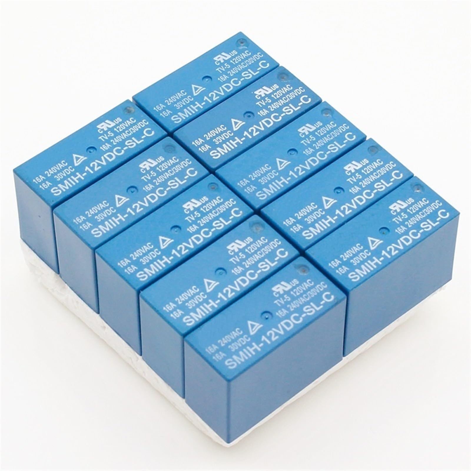 CSKWLLNBC 10Pcs Power Relays SMIH-05VDC-SL-C SMIH-12VDC-SL-C SMIH-24VDC-SL-C 5V 12V 24V 16A 8PIN(SMIH-12VDC-SL-C)