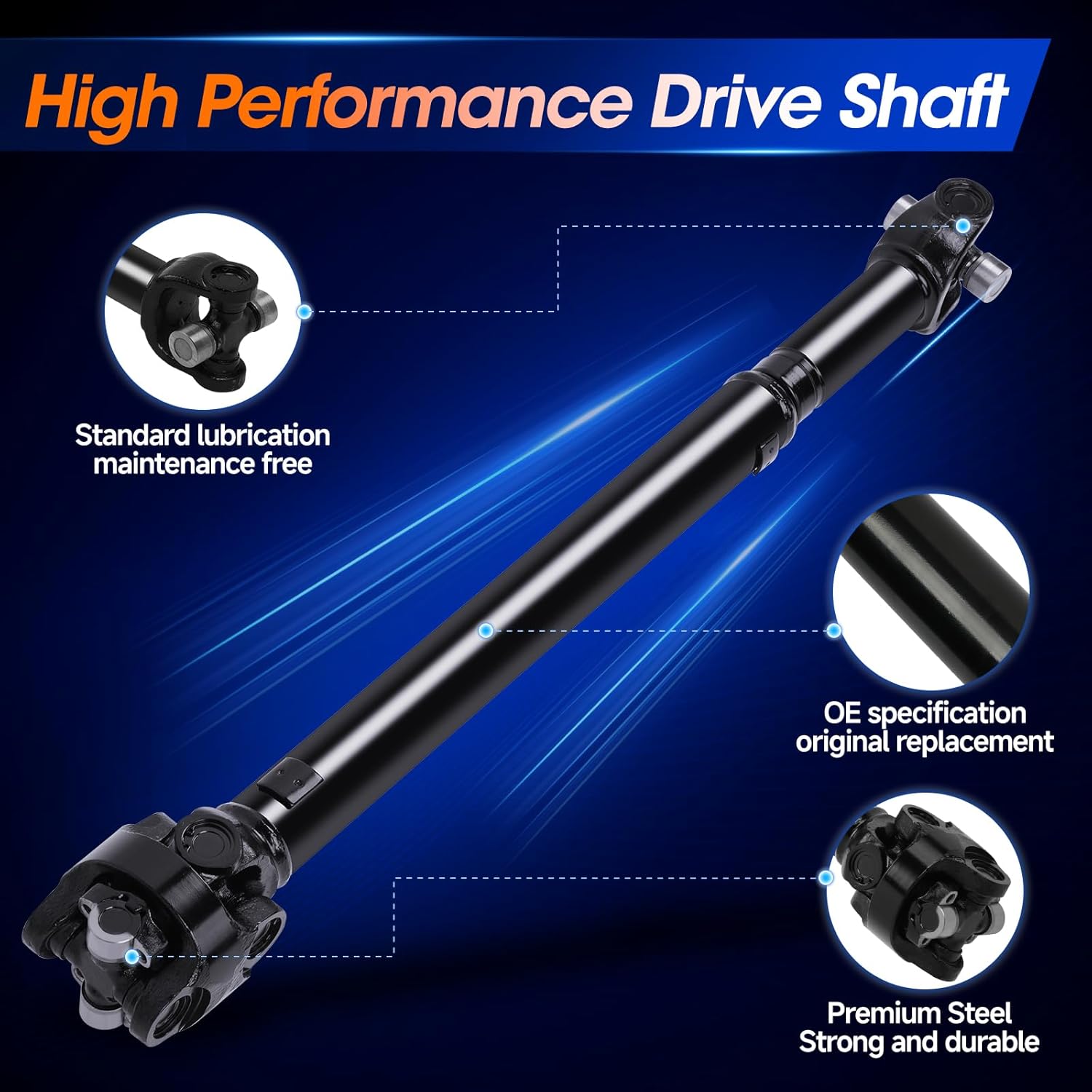 30.51''-33.66'' Front Drive Shaft Prop Shaft Driveshaft Assembly [L6 4.0L Automatic Transmission] Fit for Jeep Cherokee 1990-1998, Fit for Grand Cherokee 1993, Wagoneer 1990, OE 65-9776