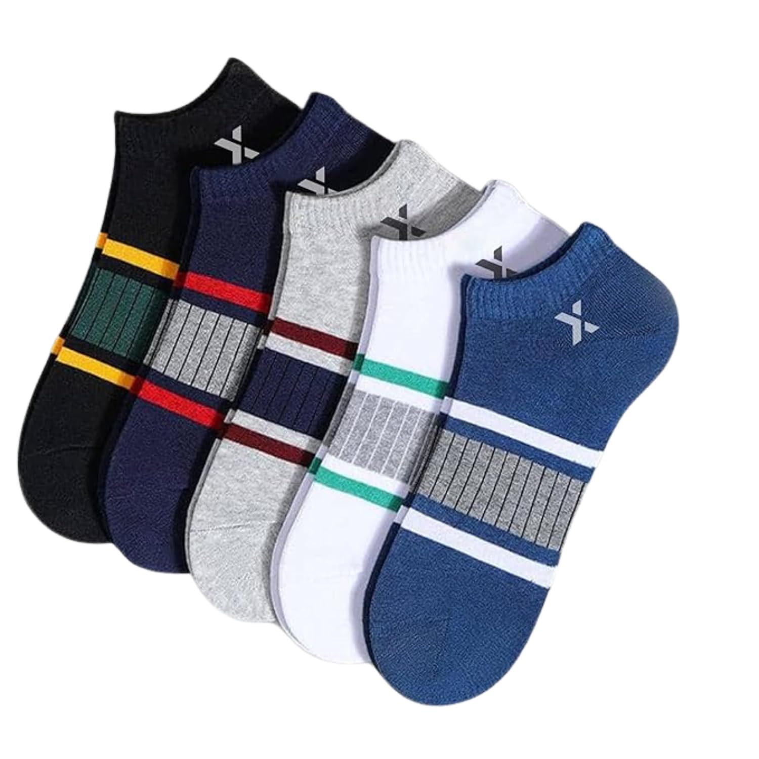 UNAAR NICE Unisex Solid Ankle Length Cotton Socks Pack of 5 | Breathable Soft Fabric for Men and Women | Multiple Colors F...