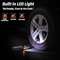 Vista 10 de OlarHike Inflador de neumáticos inalámbrico, compresor de aire portátil, 150 PSI de doble potencia, bomba de aire automática de 5400 mAh