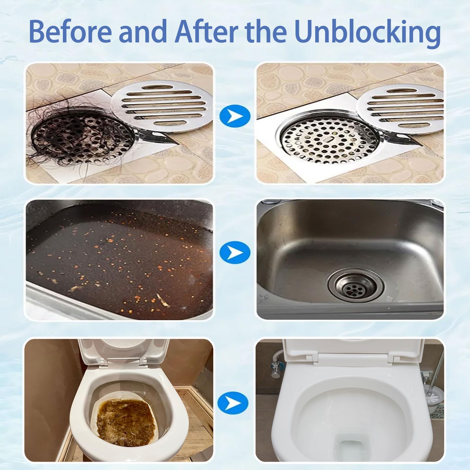 Detergente per tubi di scarico, Fuido per Scarichi e Lavandini, Stura Lavandini e Scarichir, Sgorgante Professionale, Disgorgante Professionale Forte, Rimuove capelli, Grasso e Residui di Sapone