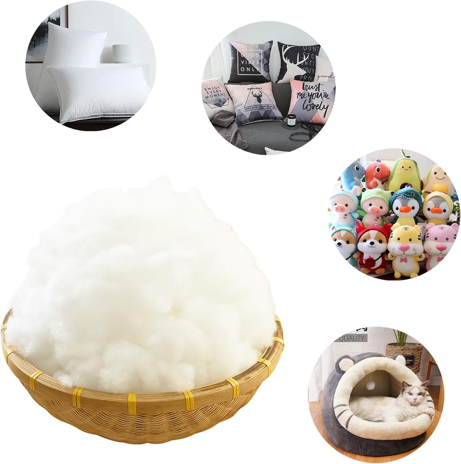 ProKart Premium Soft Racron Polyester Fiber Filler | Cloud-Like Softness for Pillows, Teddy Bear, Soft Toys, and Crochet Projects - Ideal Synthetic Alternative to Cotton with Durable Resilience (4 Kg) 4