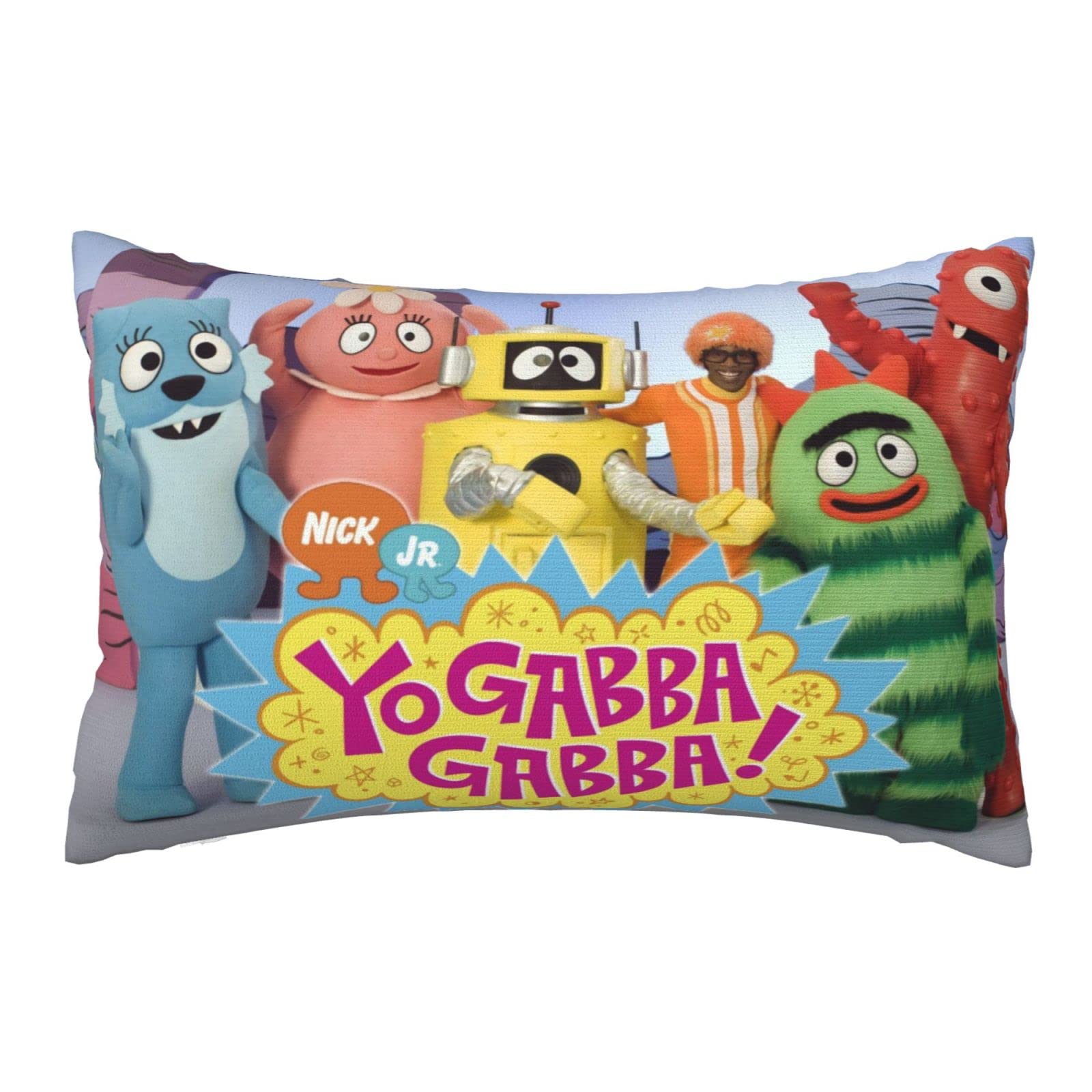 Yo Gabba Anime Gabba! Pillowcase Home Decorative Throw Pillow Covers 20x30 inch Cushion Case for Living Room, Bedroom, Bed