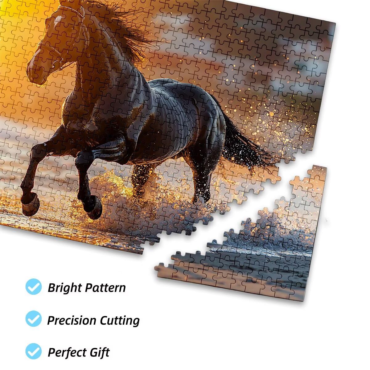 Puzzle 5000 sztuk Koń Puzzle Ocean Wymiary 156 x 105 cm Puzzle dla Dorosłych Kreatywna Rozrywka, Śmieszne Klasyczne Puzzle Zabawki Edukacyjne Oryginalne Prezenty Dla Kobiet G-21