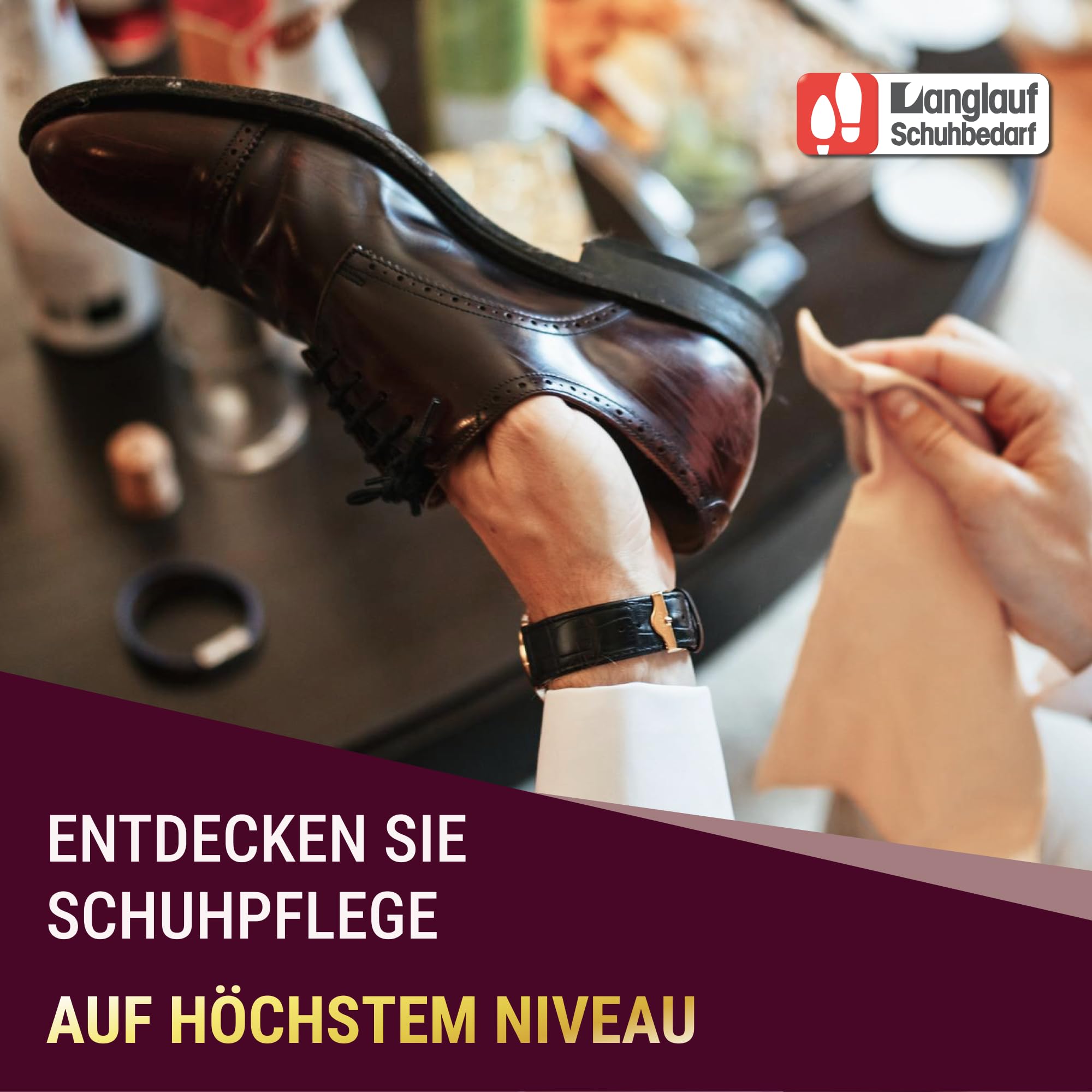Langlauf Schuhputzset 13tlg Venezia - Schuhpflege Glatt- & Wildlederbürsten | mit Schuhcreme farblos/schwarz, Imprägnierung, Velours- & Nubukpflege, Rosshaarbürste Schuhbürsten Set für Glanz & Reinigung