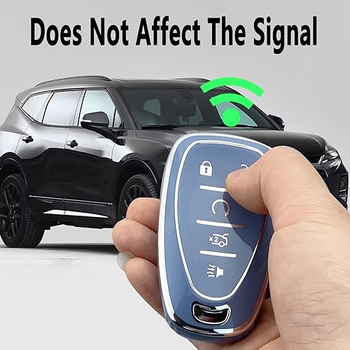 Miniatura 6 de Yuebutor Funda para Llavero Compatible con Chevy Camaro Cruze Equinox Malibu Traverse Blazer Volt Bolt Sonic Trax