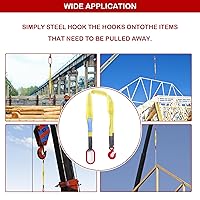 Vista 5 de Eslingas de elevación, correas de elevación de 4.92 pies, cuerda de alambre de una sola pierna resistente, eslinga de elevación de poliéster de 6600