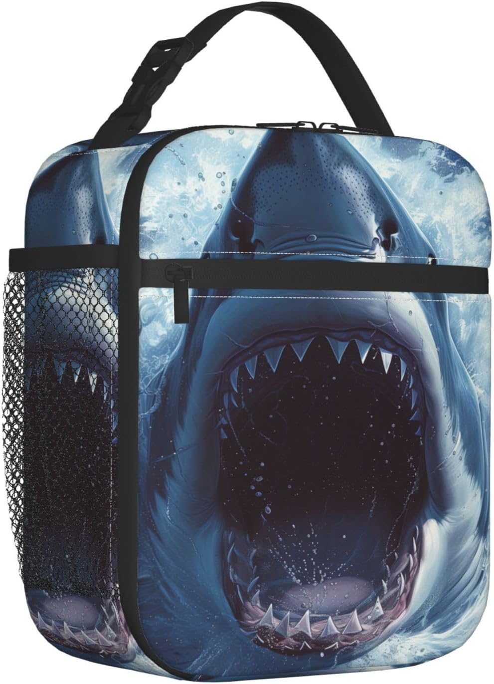 Blue Shark Lunch Box for Kids Girls Boys, Insulated Lunch Box, Ocean Shark Reusable Lunch Bag for School, Office, Work, Picnic, Travel