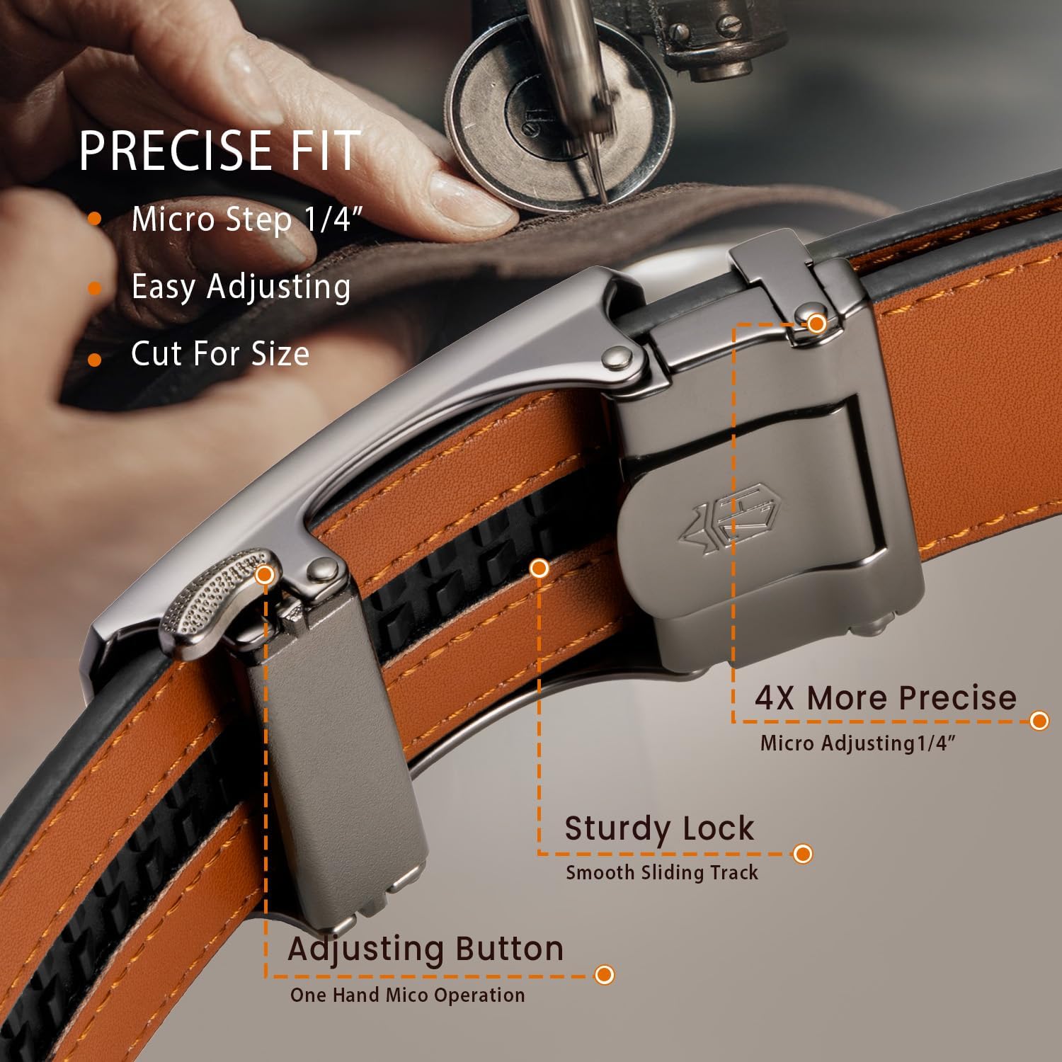 Zitahli Belt Men 2 Pack - Slide Leather Ratchet Belt Adjustable for Mens Gifts 1 3/8-Cut for Perfect Fit,Men's Accessories - Image 2