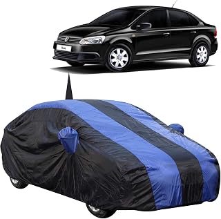The Autostory 190 Taffeta Water Resistant Car Body Cover Compatible with Volkswagen Vento with Mirror & Antenna Pockets (R... Price In India