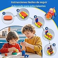 Vista 10 de Arcilla de secado al aire, 30 colores de plastilina para niños, juguetes de modelado de bricolaje con herramientas de escultura, suave