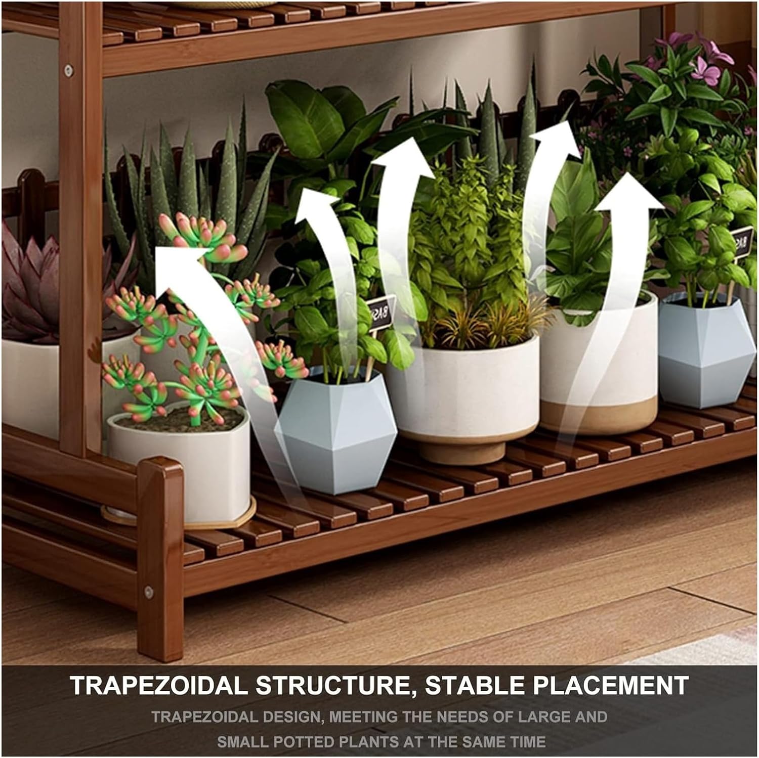 Potting Bench Table,Garden Potting Table, Planter Pot Holder Flower Stand Outdoor Corner Plant Shelf Flower Stands for Living Room Balcony and Garden (Color : Brown, Size : 50x40x120cm)