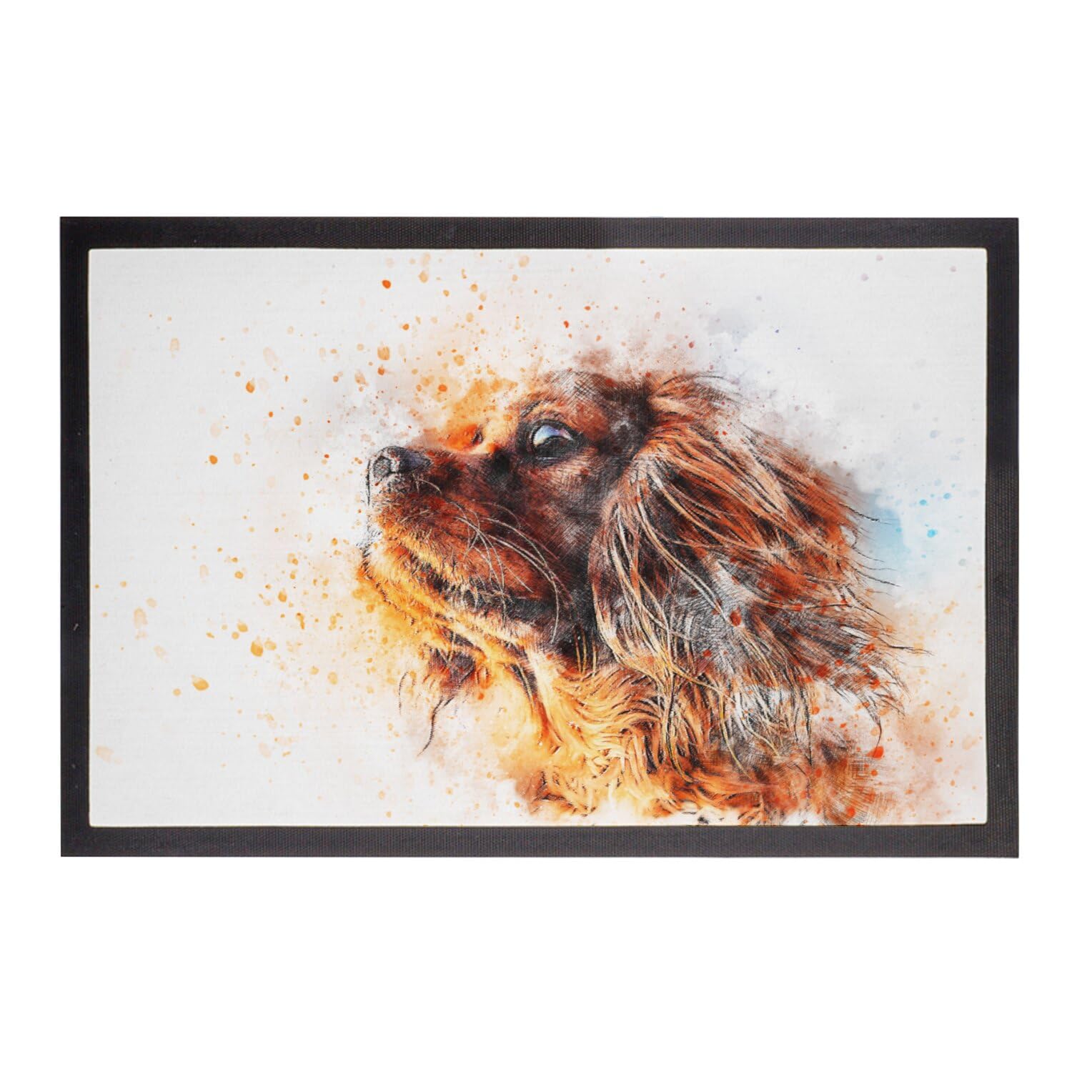 Paillasson Cavalier King Charles anti-saleté pour entrée propre et mignonne