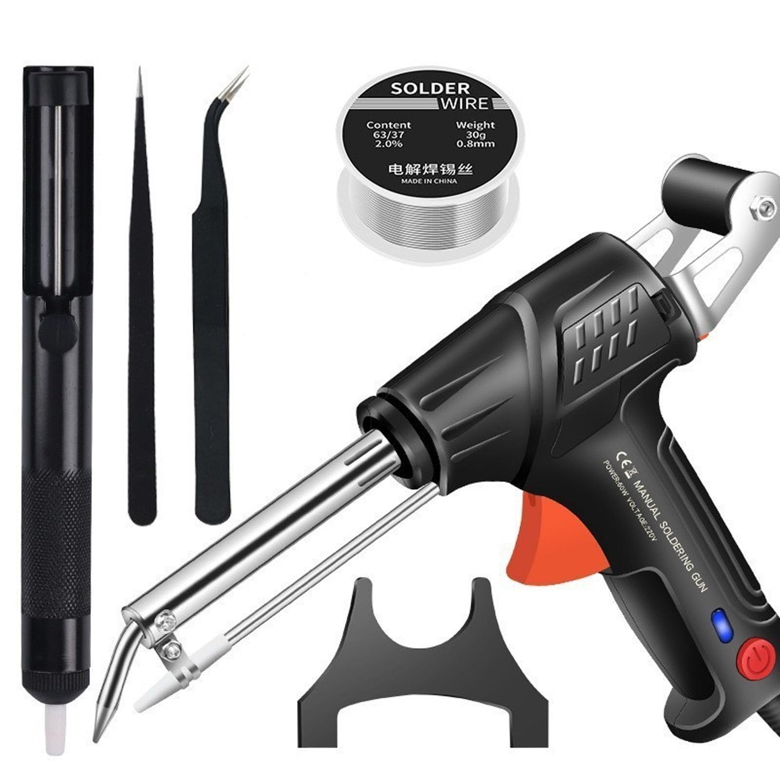 Laser Welding Machine, Handheld Laser Welder Gun, Internally Heated Industrial Laser Welding Tools, Multi-Function Soldering Iron Soldering Gun Set with Solder Wire(Black-b)