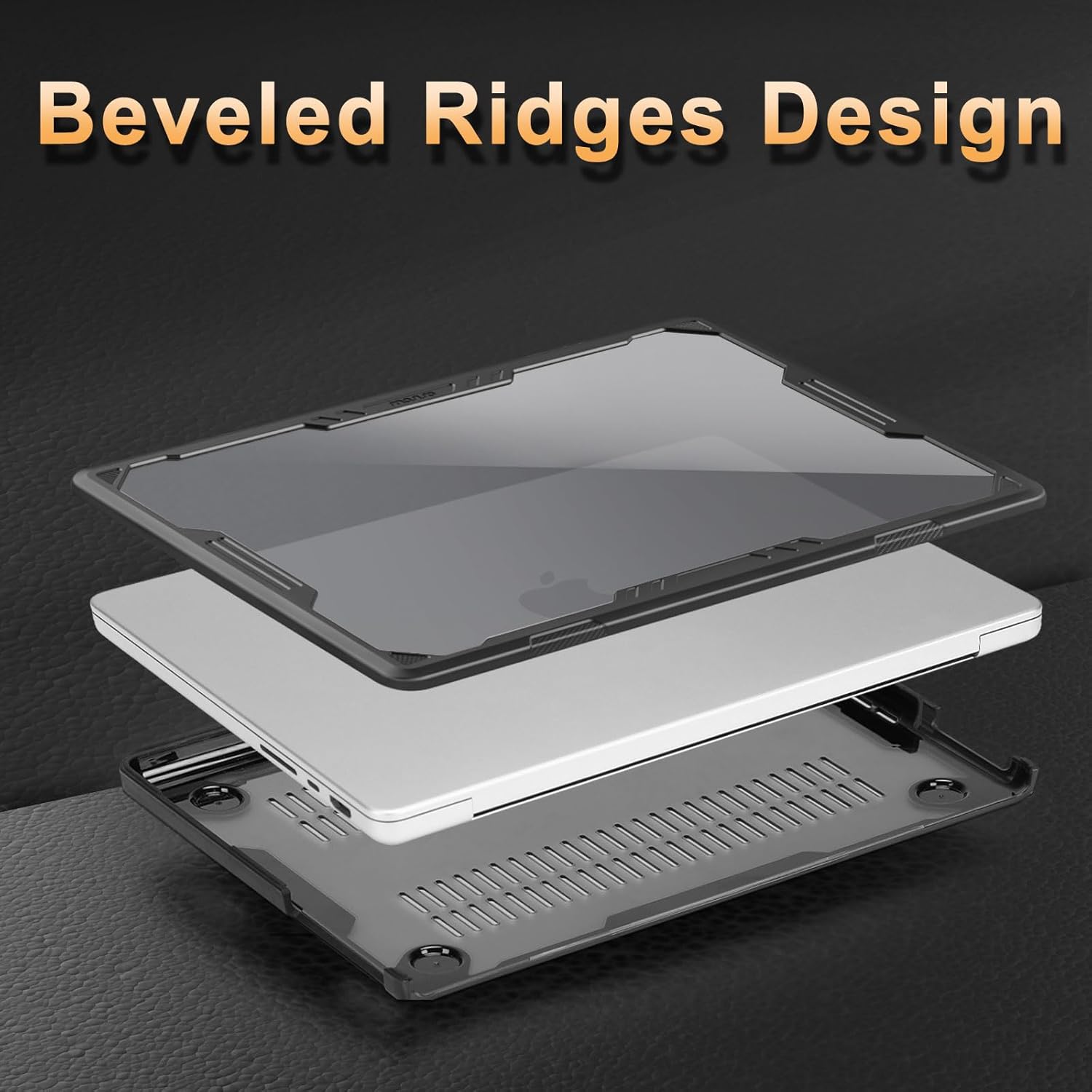 MOSISO Compatible with MacBook Pro 16 inch Case 2025-2021 M4 M3 M2 M1 A3403 A3186 A2991 A2780 A2485, Symmetric Geometric Heavy Duty Hard Shell Case with TPU Bumper&Keyboard Cover&Type C, Black - Image 5