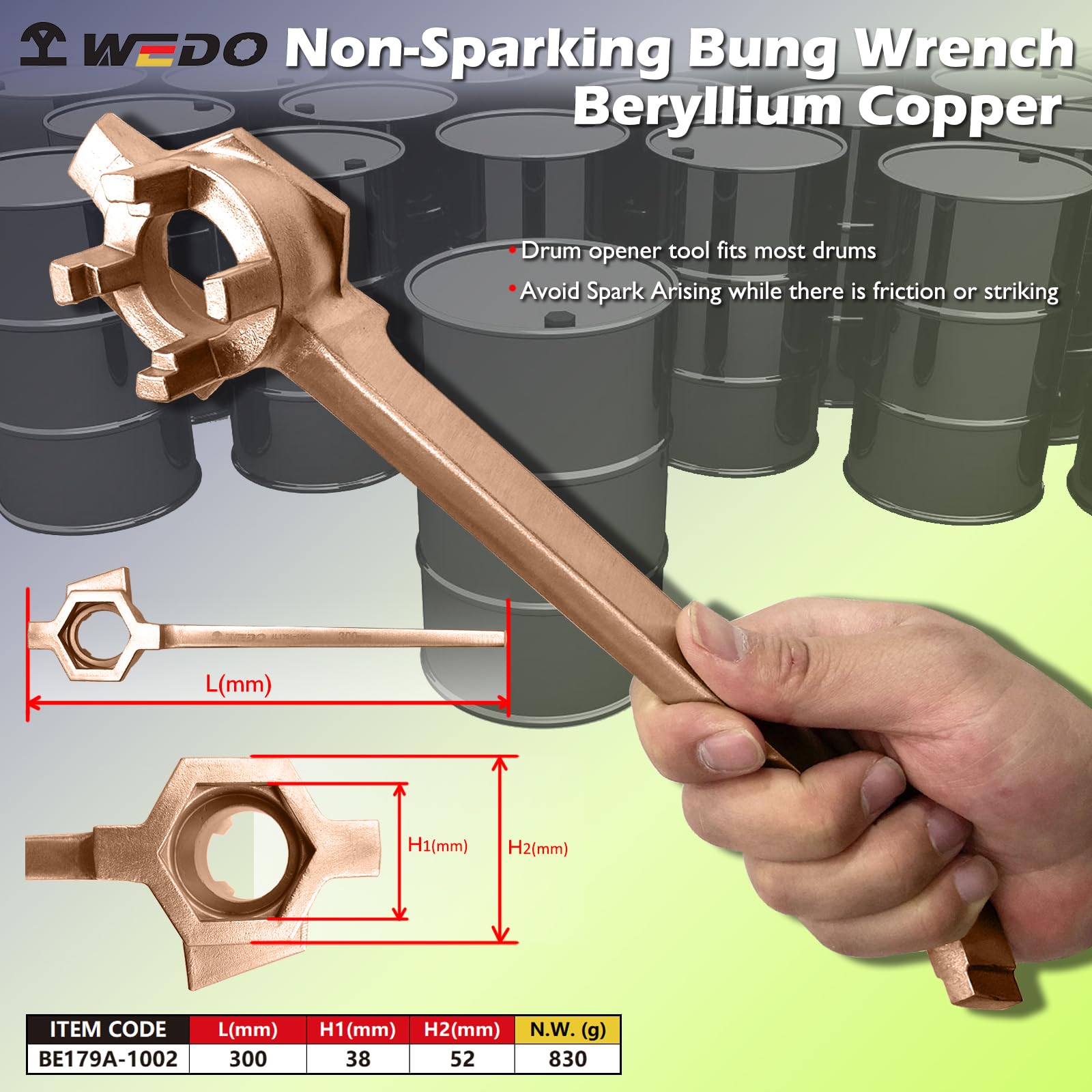 Wedo Beryllium Copper Non-Sparking Striking Box Wrench - Percussion - View #6