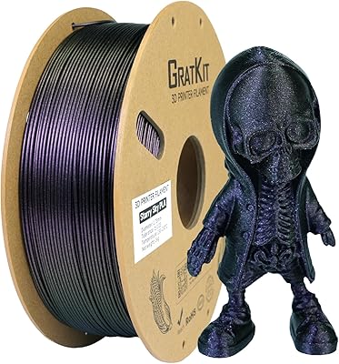 20 – GratKit Starry Sky PLA, Glitter PLA Filament, 1.75mm Galaxy 3D Printer Filament, +/-0.03, 1KG/Roll, Glitter Magic Purple