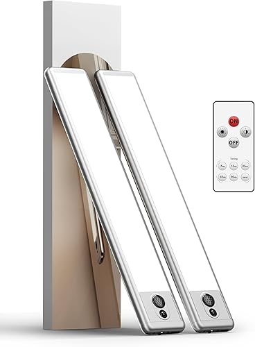EZVALO Luz con sensor de movimiento para interiores, 36 LED debajo del gabinete, luz nocturna inalámbrica, funciona con pilas, 5300 K, luces