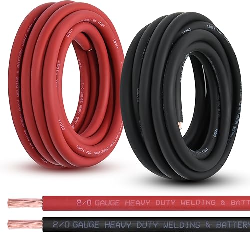 Miniatura 13 de Cable de Batería Calibre 2/0, 10 Pies Rojo + 10 Pies Negro 2/0 AWG Cable de Alambre de Soldadura de Cobre Puro, para Automotriz, Batería, Solar y 10