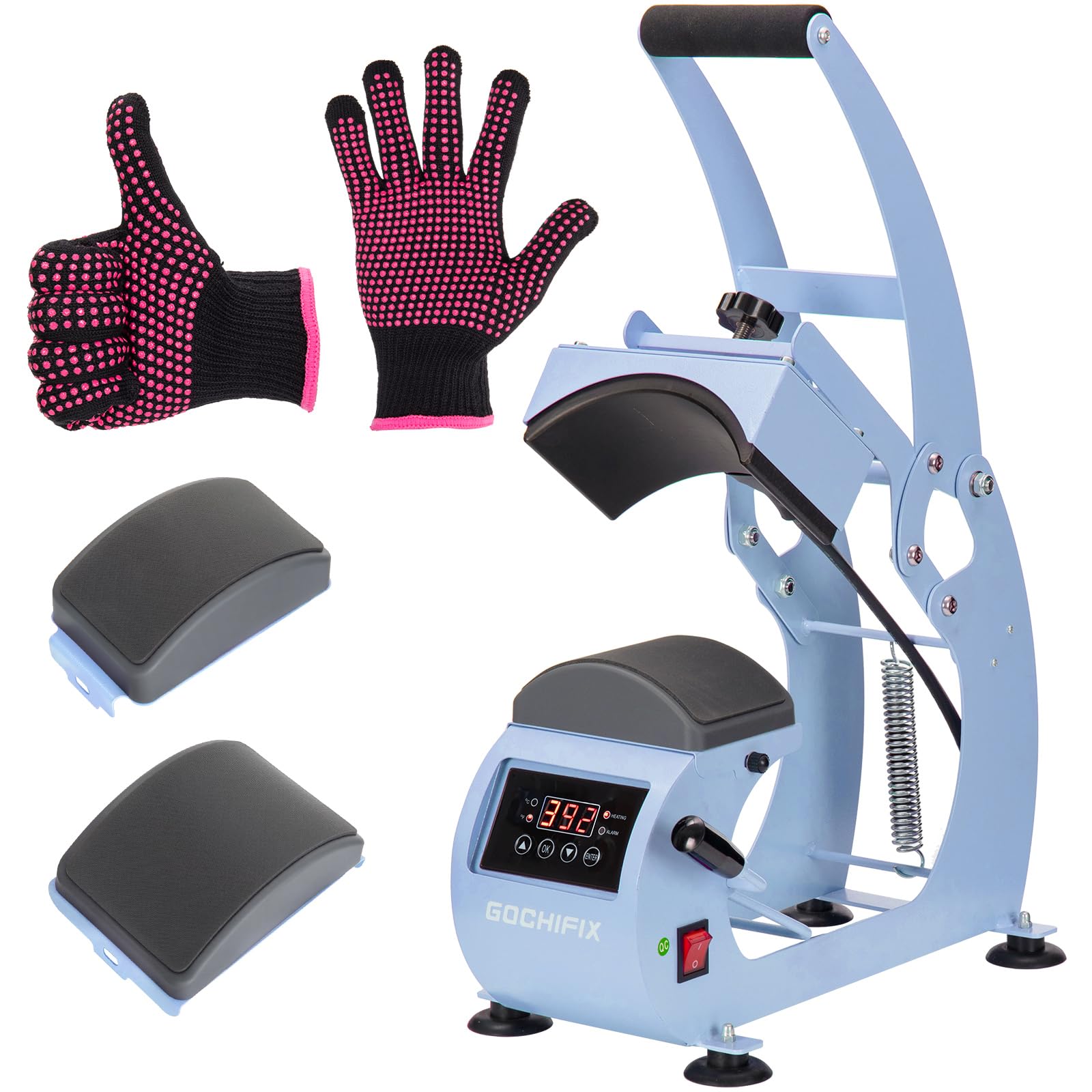 Hat Press Heat Machine for Caps with 2 Platens & Hat Stretcher