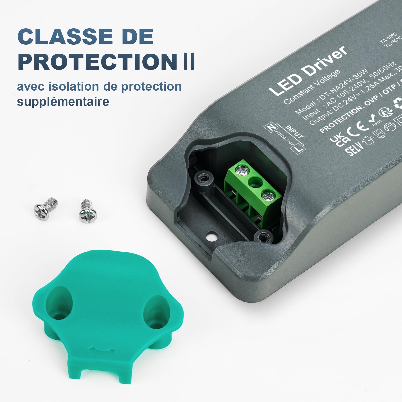 Transformateur LED 24V 400W Driver - Alimentation 16.7A Tension Constante IP20
