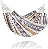 Vista 26 de SUNCREAT Hamaca colgante doble extragrande para camping, hamacas para 2 personas exteriores, resistente, gris oscuro con borlas