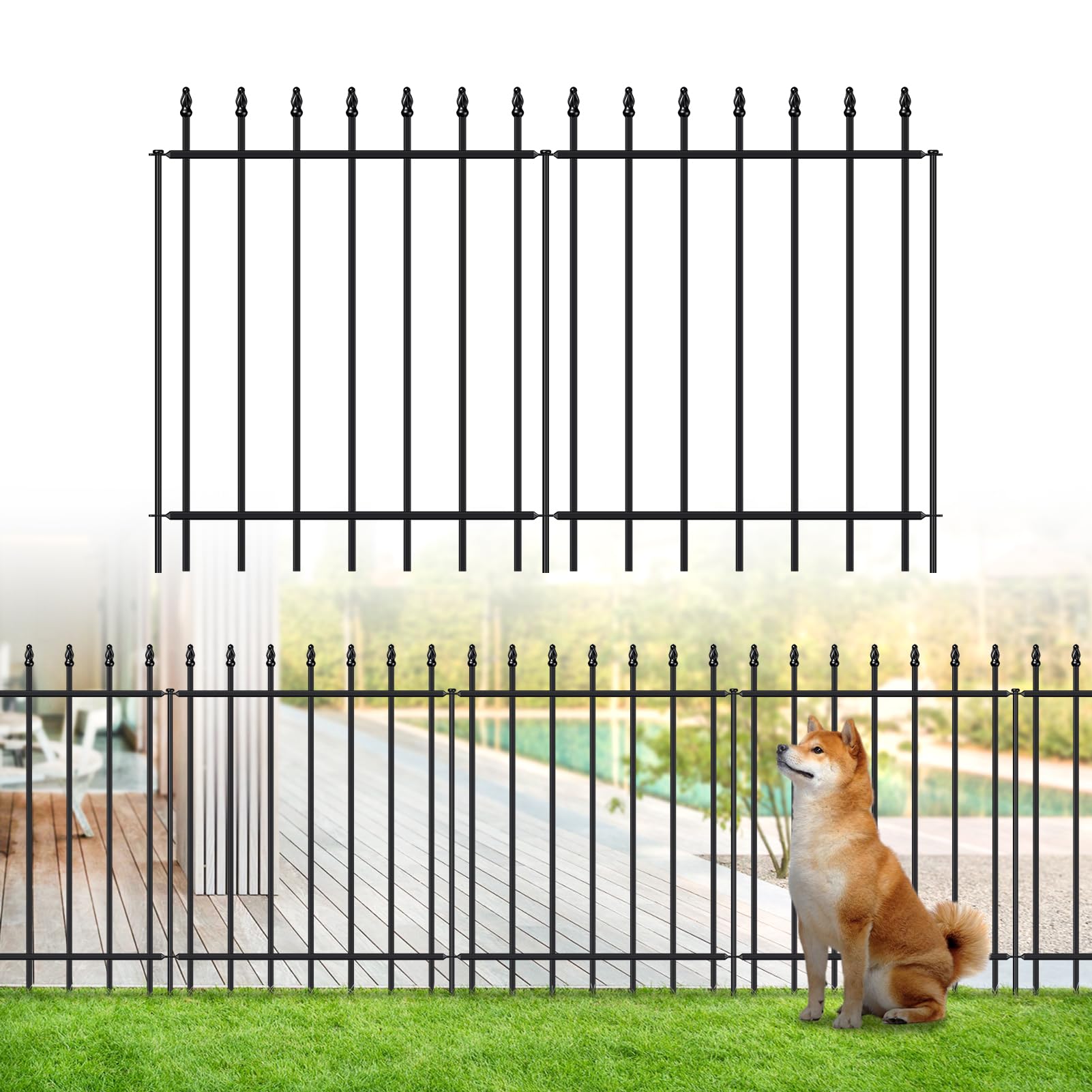 FOREHOGAR Metal Garden Fence 30 in H x 16 ft L