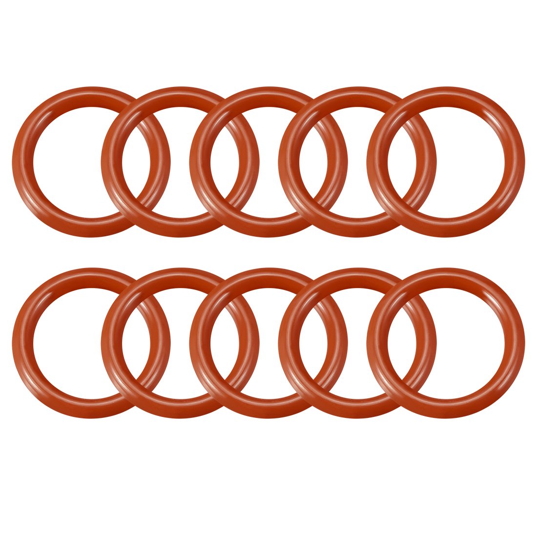 sourcingmap Silicone O-Ring, 22mm OD, 15.8mm ID, 3.1mm Width, VMQ Seal Rings Gasket, Red, Pack of 10, 15.8mmx22mmx3.1mm