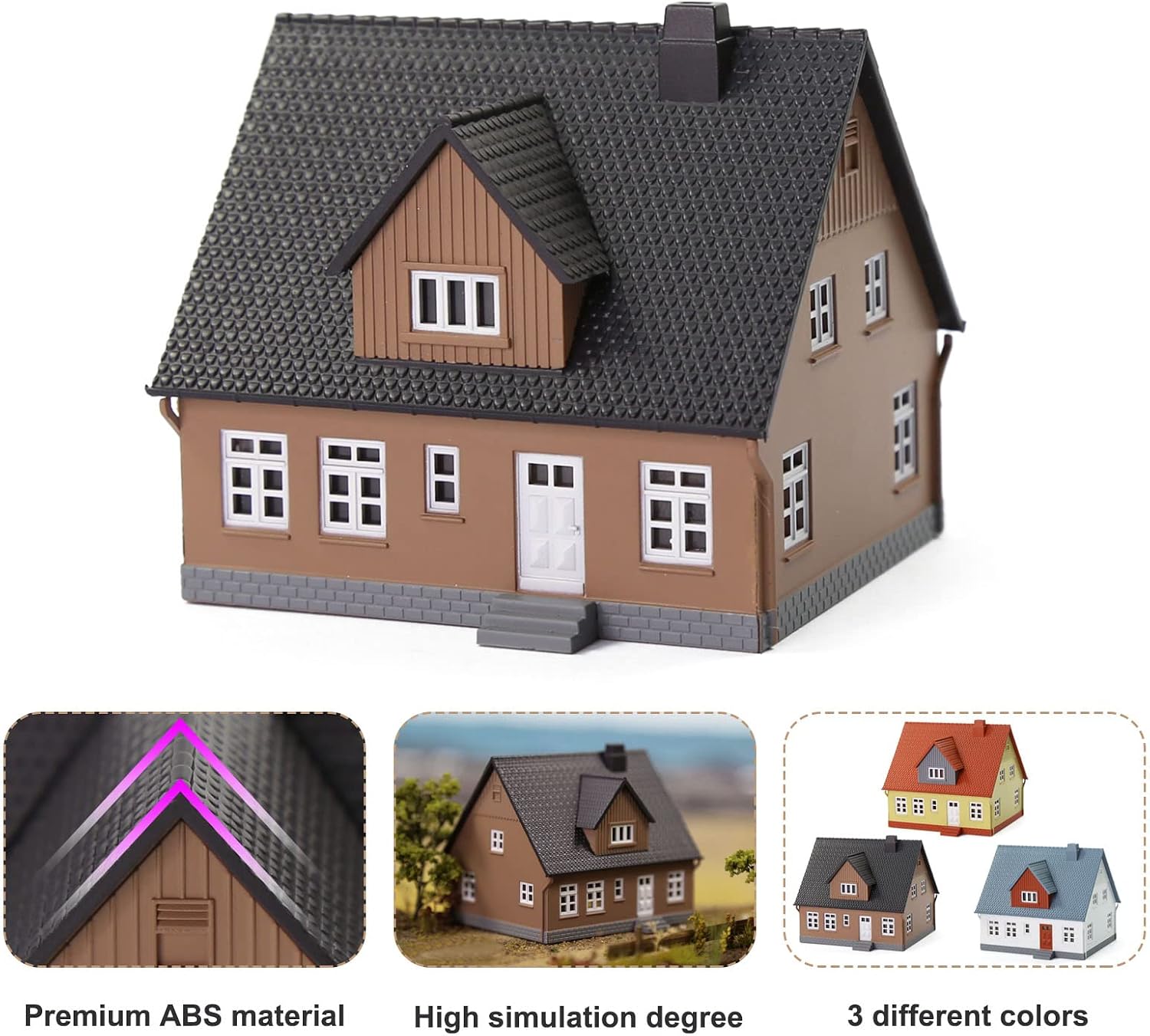 One Set N Scale 1:160 Model Village House Assembled Model Architectural Building Layout JZN02BL