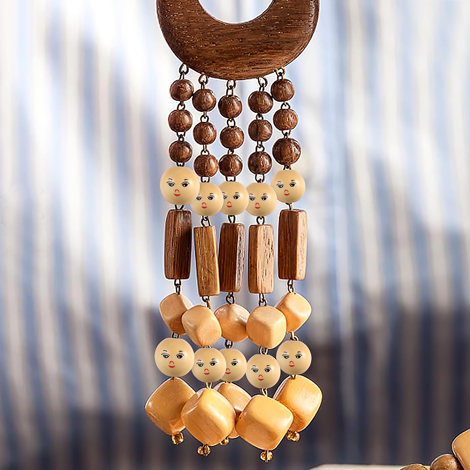 50 Cuentas Redondas de Madera Natural con Sonrientes 18 MM sin Terminar con Agujeros para Manualidades y Bricolaje Accesorios para Pulseras Collares y Decoración Infantil
