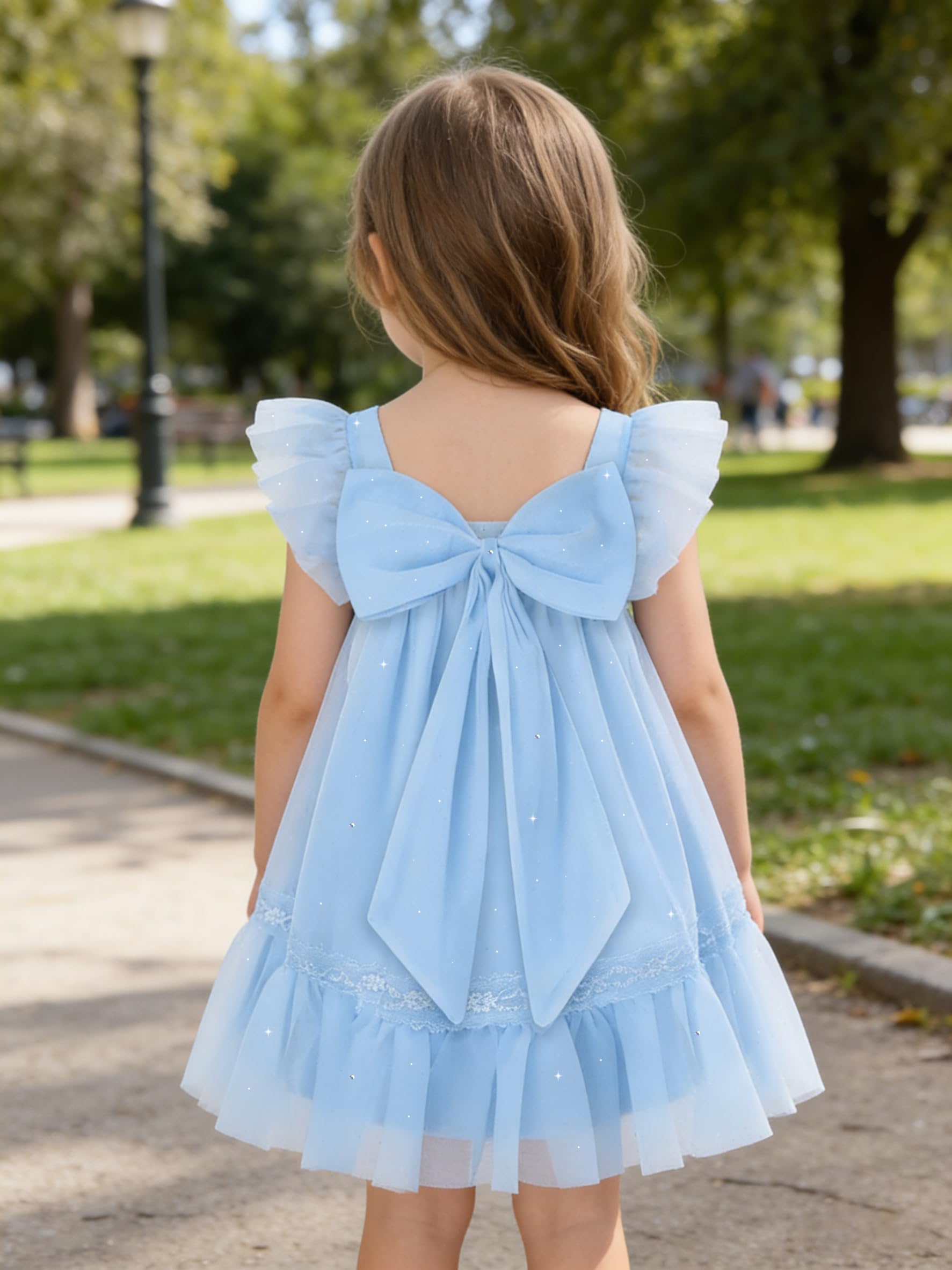 ZOEREA Vestido de Tul para niña pequeña, Volantes, sin Mangas, Vestido para niña para cumpleaños y Tiempo Libre 18M–6 años
