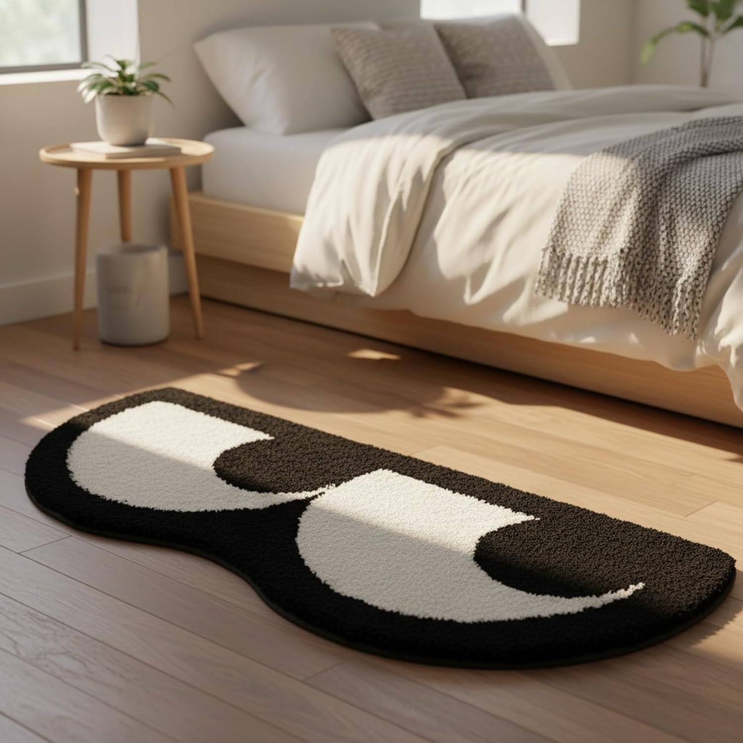 Cartoon Eyes Rug (47x20in) – Tufted Rug for Living Room, Hypebeast Decor Carp Design, Soft Unique Area Rug for Home, Fun Decor Accent Mats (Black, 47in)