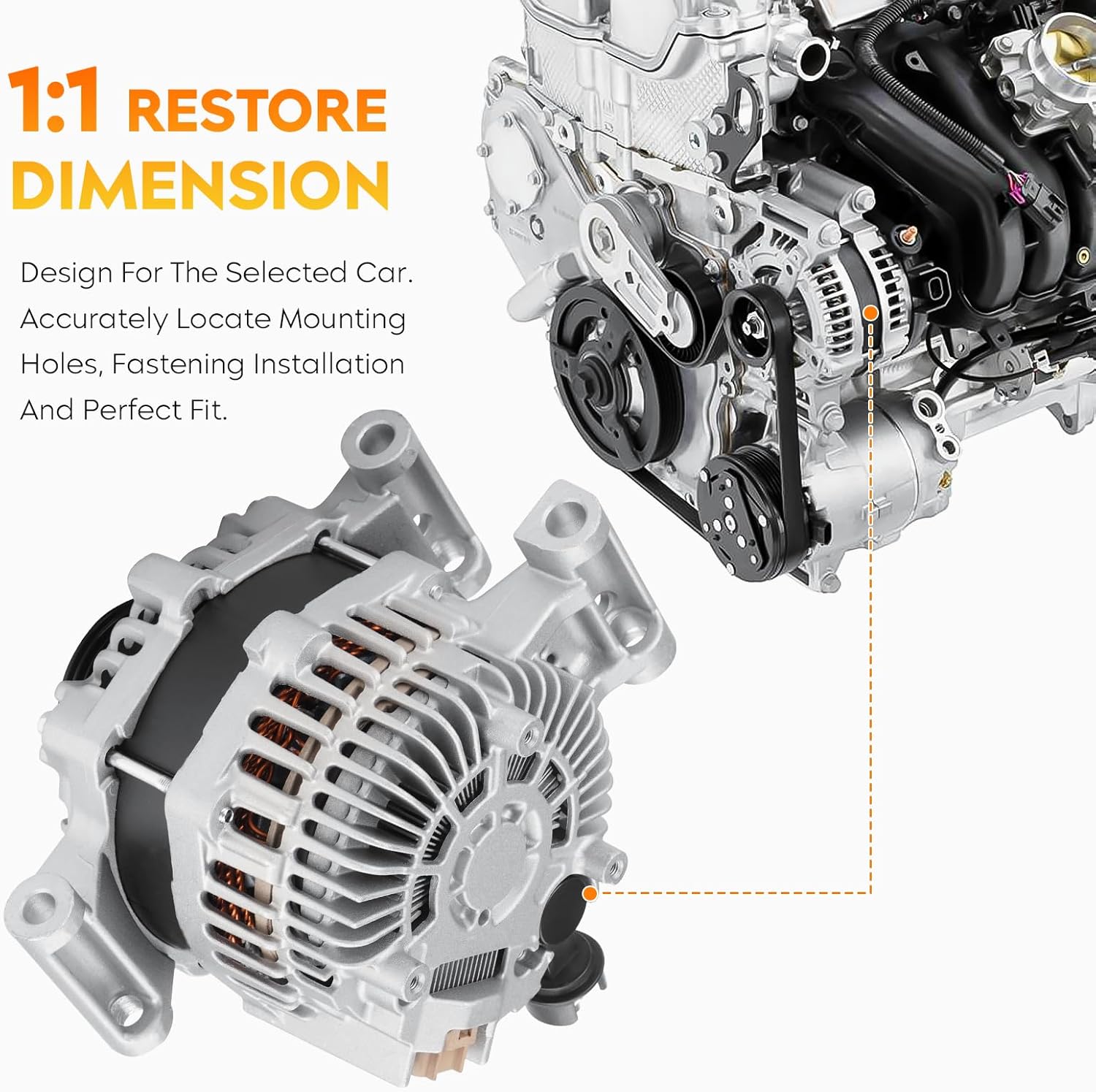New Alternator for Ford Escape 2009-2012 2.5L, Focus 2008-2011 2.0L, Fusion 2010 2.5L, Transit Connect 2010-2013 2.0L, Mazda Tribute 2009-2011 2.5L, Mercury Mariner 2009-2011 2.5L, Milan 2010 2.5L