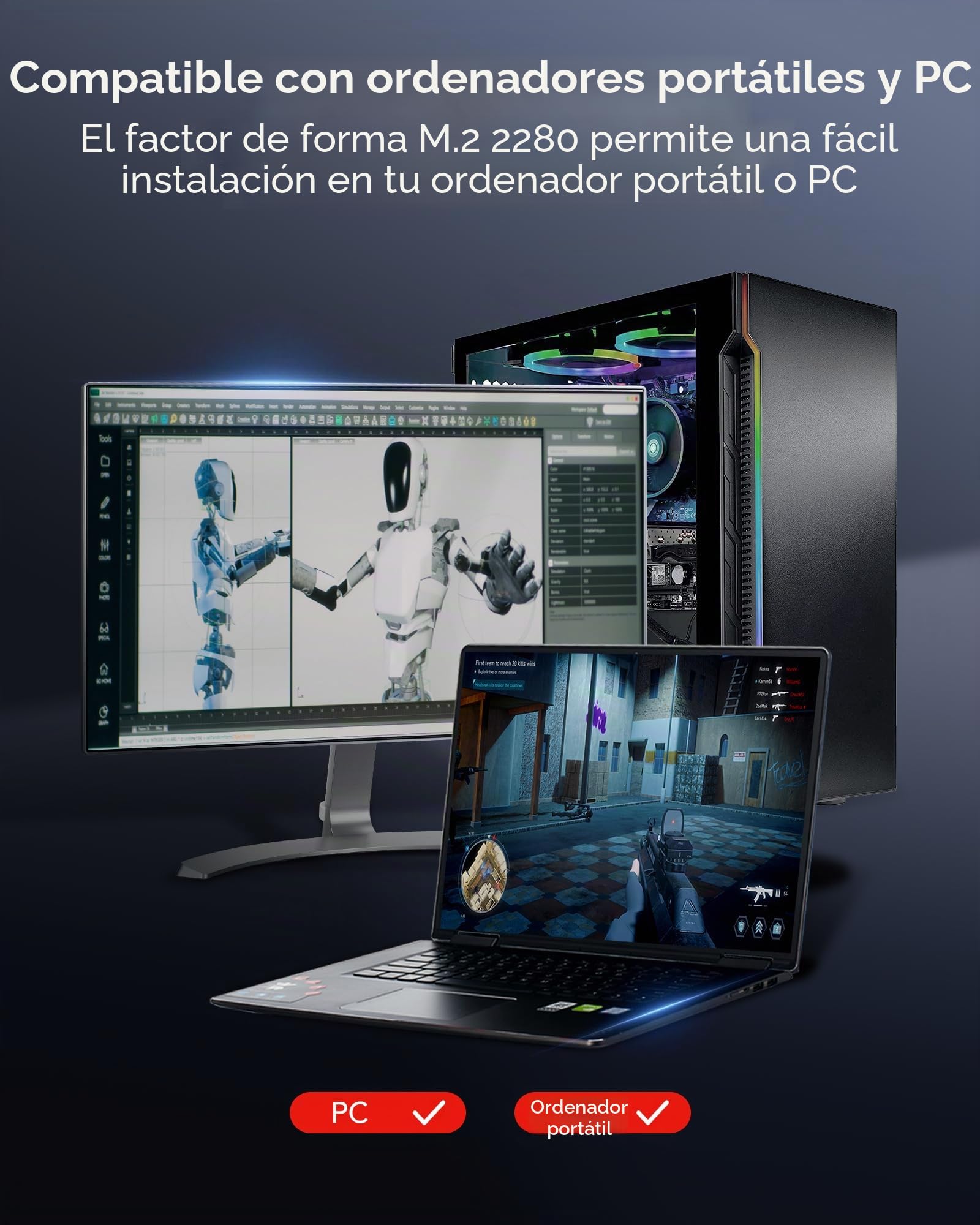 Lexar NM610PRO 2TB SSD, SSD Interno M.2 2280 PCIe Gen3x4 NVMe 1.4, hasta 3300 MB/s de Lectura, Unidades SSD internas con Flash NAND 3D para portátiles, computadoras de Escritorio y PC