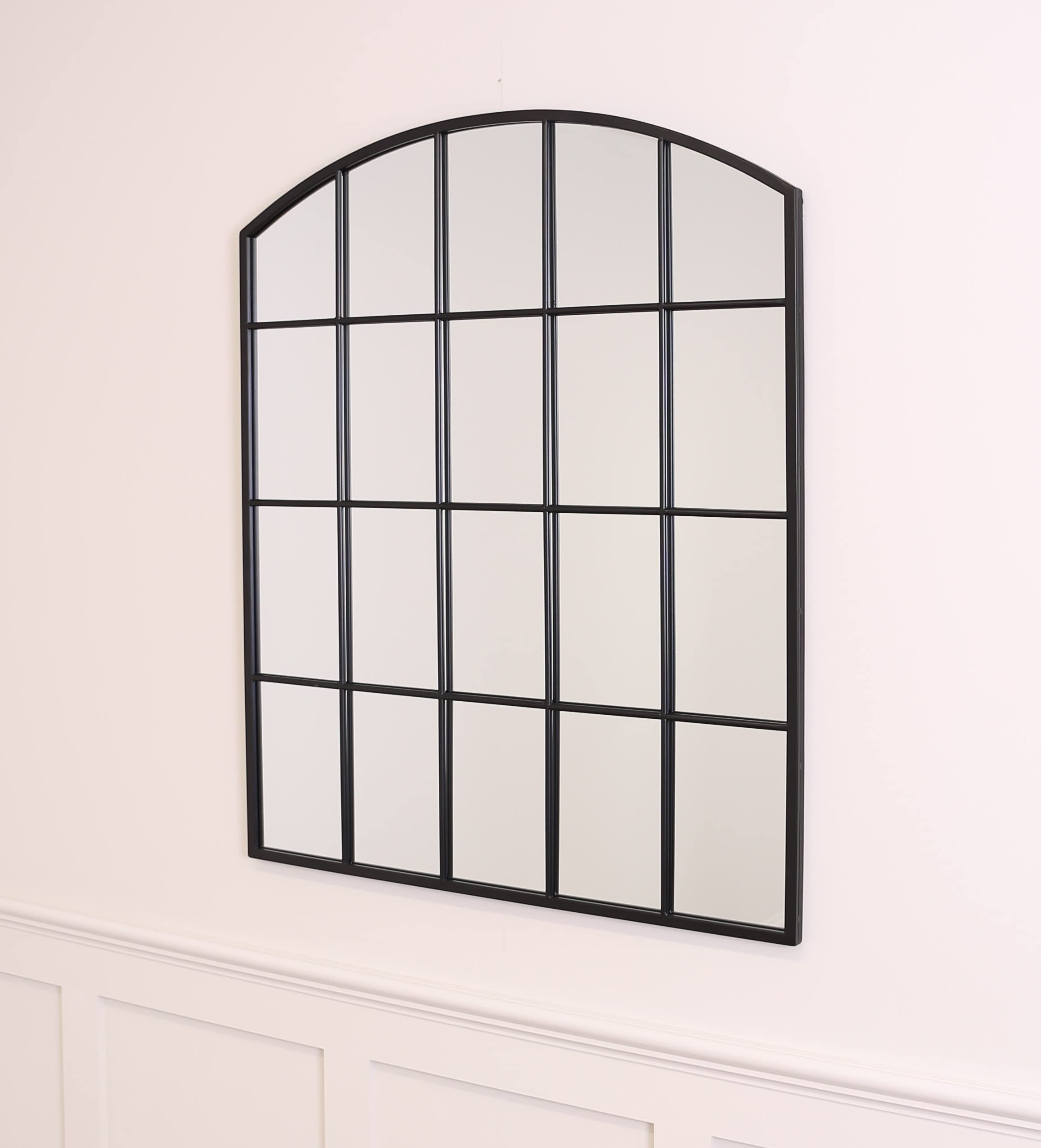 Miroir noir de style arche Brooklyn Grand miroir mural Select Mirrors 91x76 cm pour salon