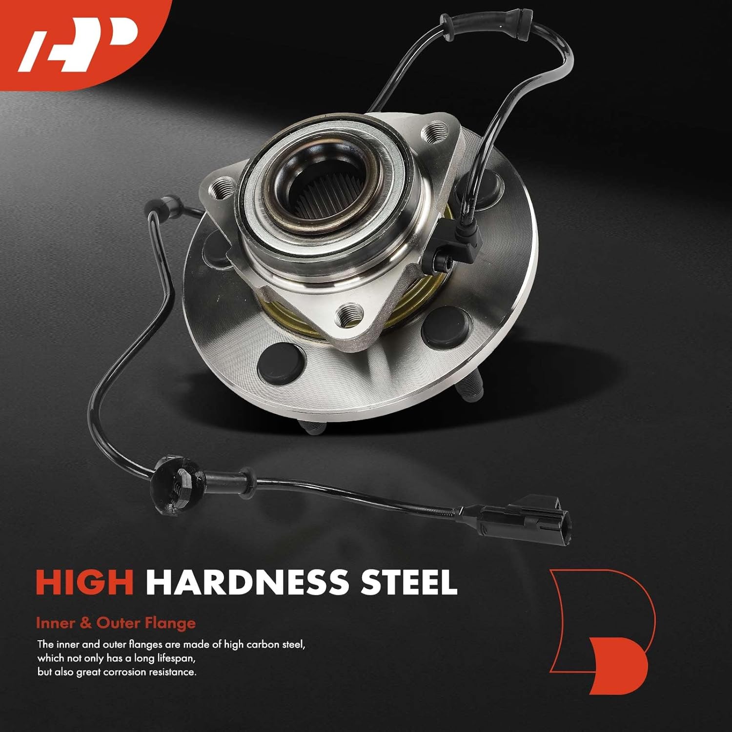 A-Premium 2 x Front Wheel Bearing and Hub Assembly with ABS & 5-Lug Compatible with Dodge Ram 1500 2002 2003 2004 2005, 4WD Only