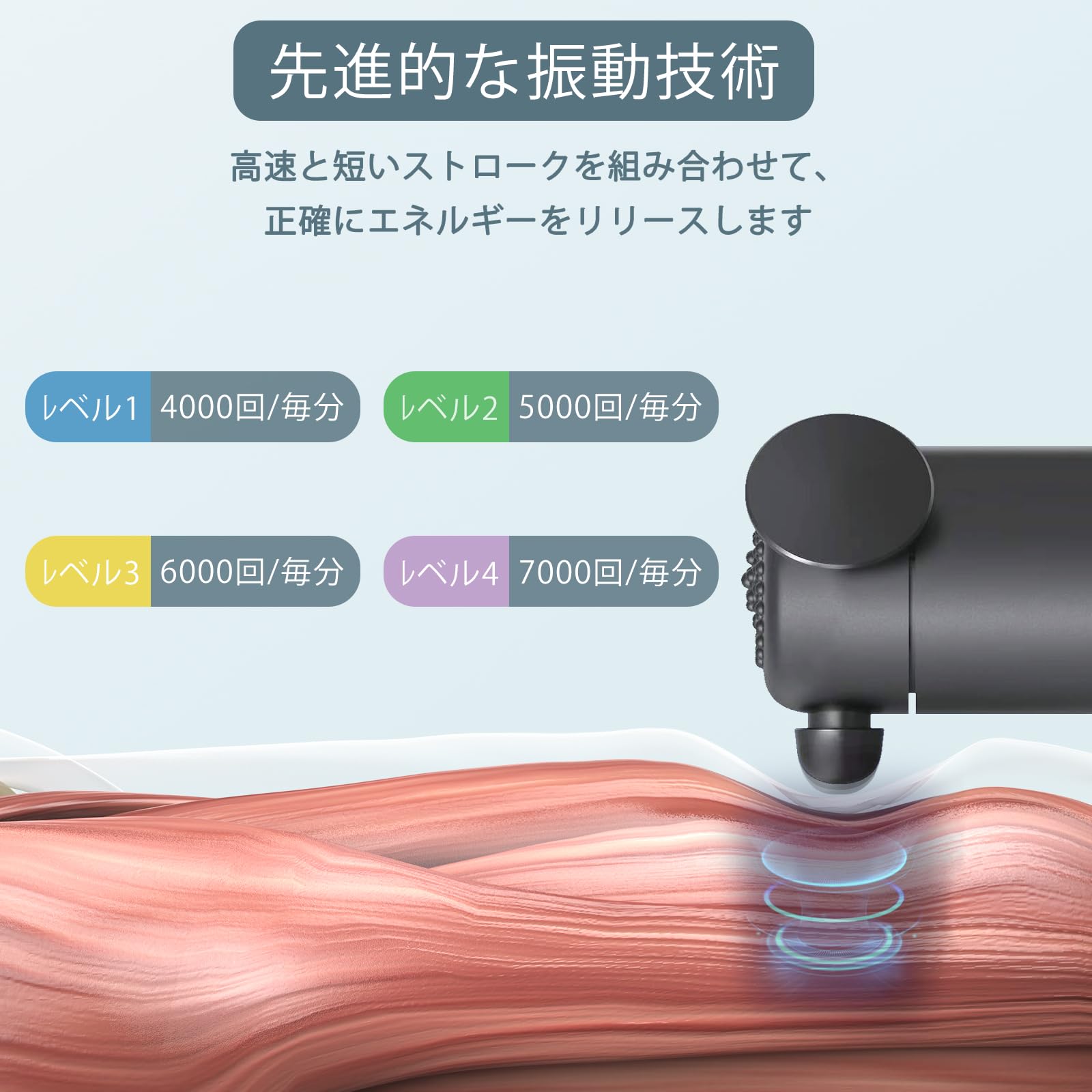 Amazon | RelaxSport筋膜リリースガン ハンディガン 2500mAh大容量