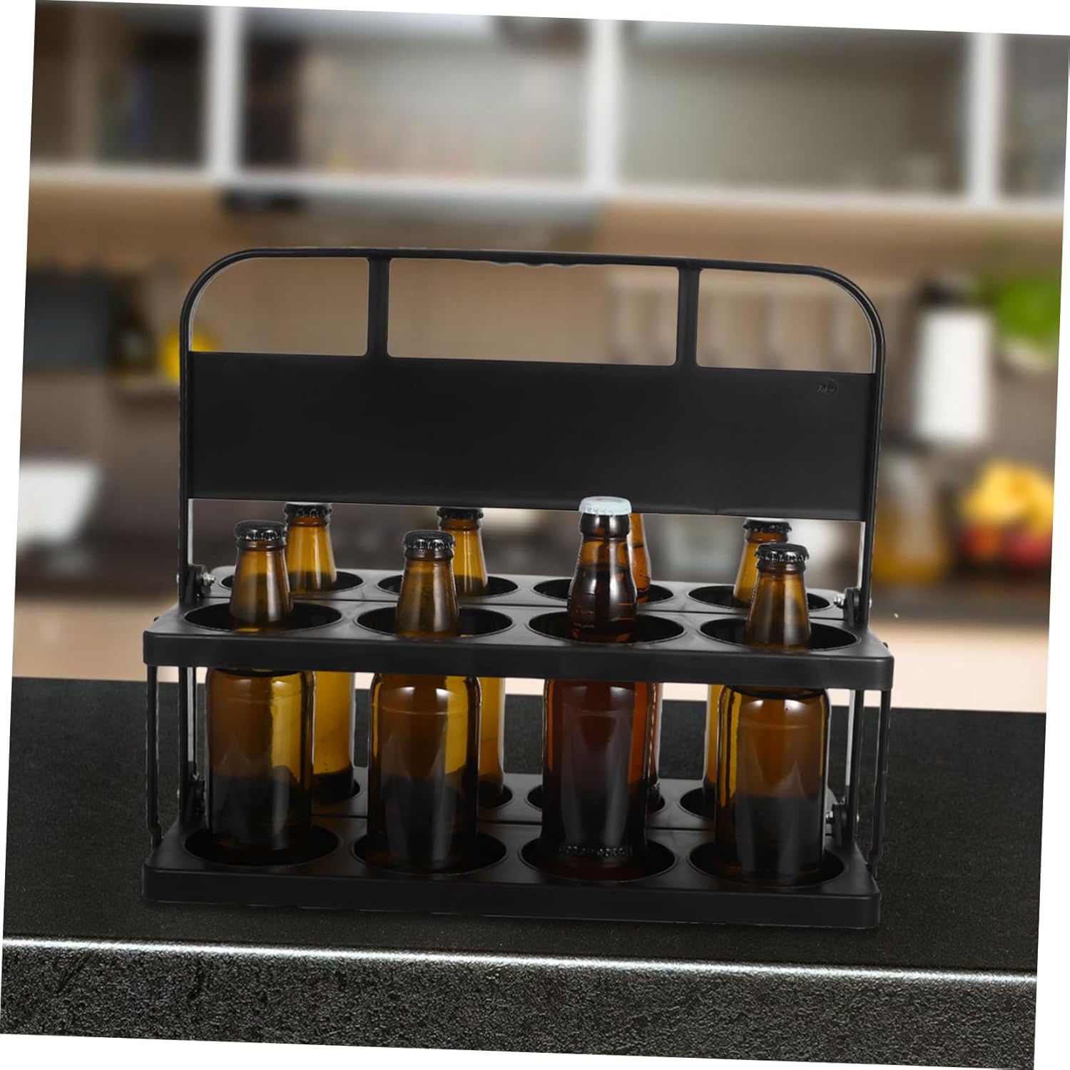 Foldable Plastic Drink Carrier for Cups Lightweight Beverage Holder with Handle for Parties Restaurants and Sports Events