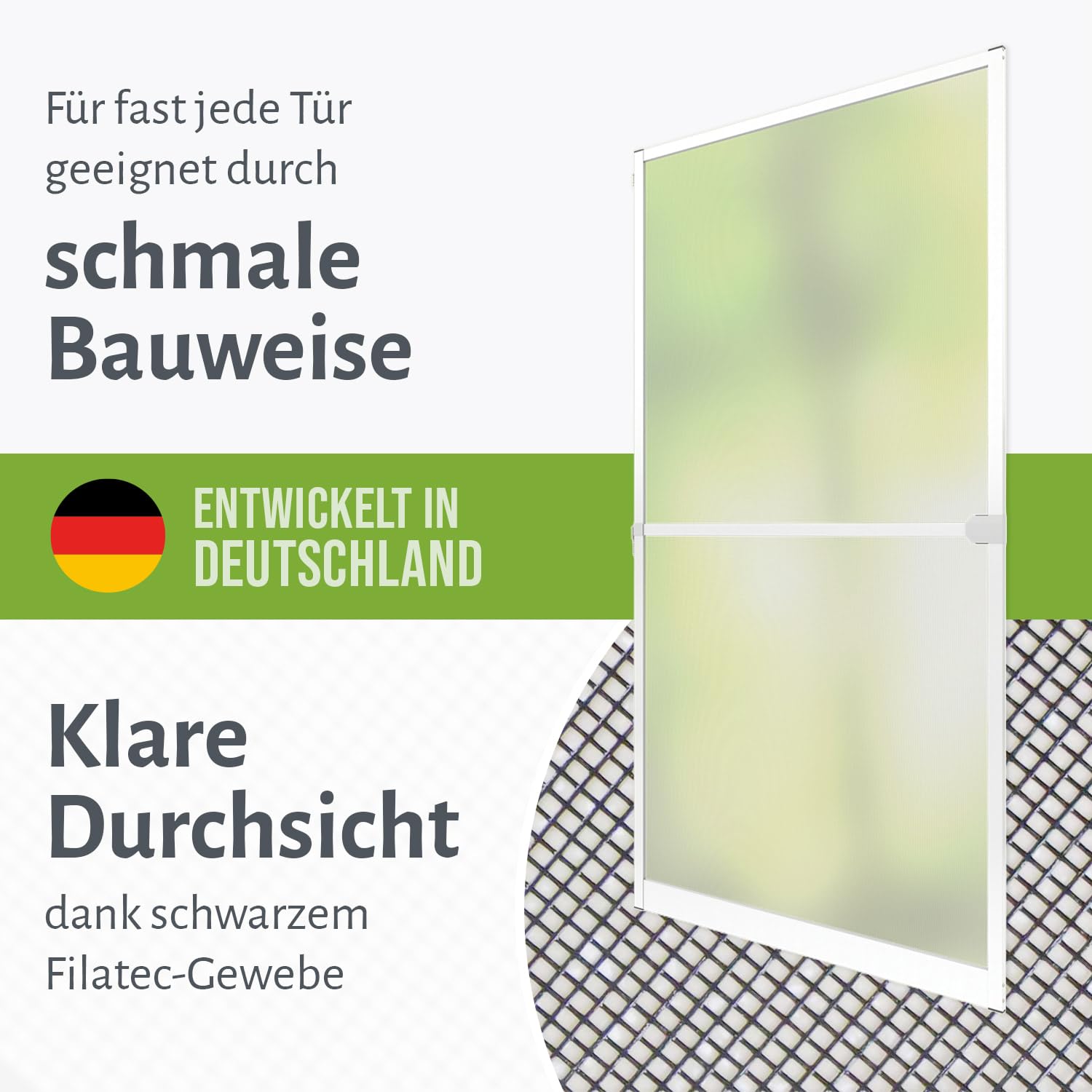 empasa Insektenschutz Fliegengitter Tür Alurahmen MASTER PRO | individuell kürzbar als Selbstbausatz, Farbe: anthrazit, Größe: 100 x 210 cm
