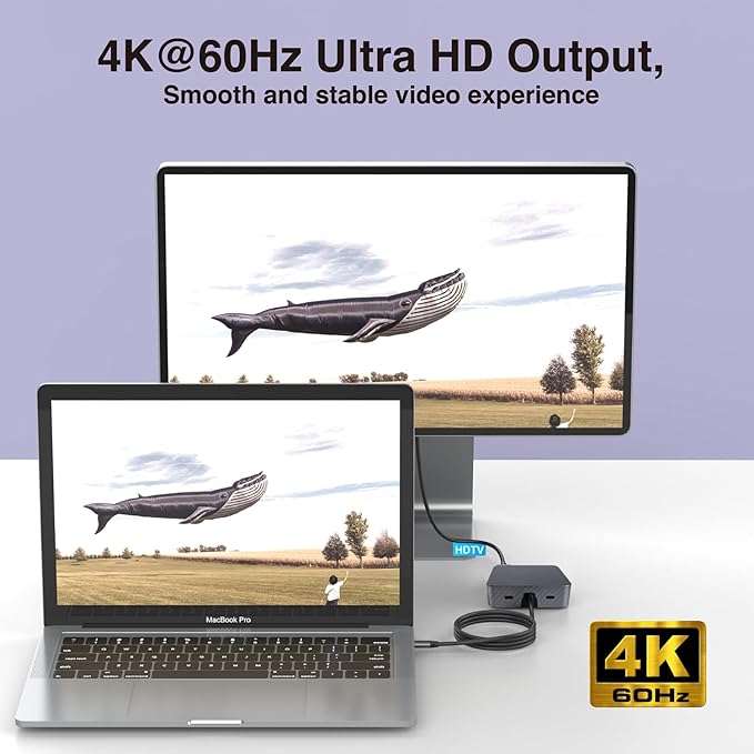 Docking Station 11 en 1 con SD/TF, USB 3.0, RJ45, PD 100W, Audio, Soporte Triple Monitor 4K miniatura 4