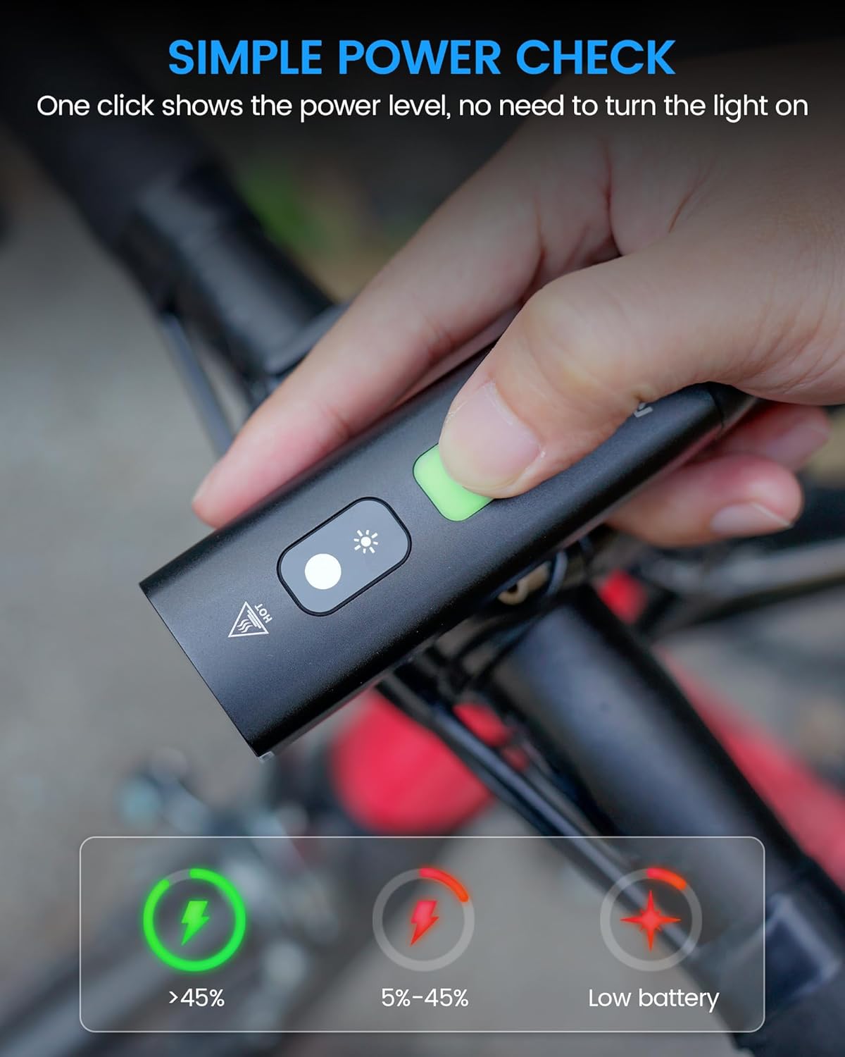 RAVEMEN K1400 Bike Headlight, 1400 Lumen Bike Front Light with Auto ON/Off and Sensor for High/Low Ambient Light IPX7 Waterproof USB C for Day Night Riding, 2 Mounting Options