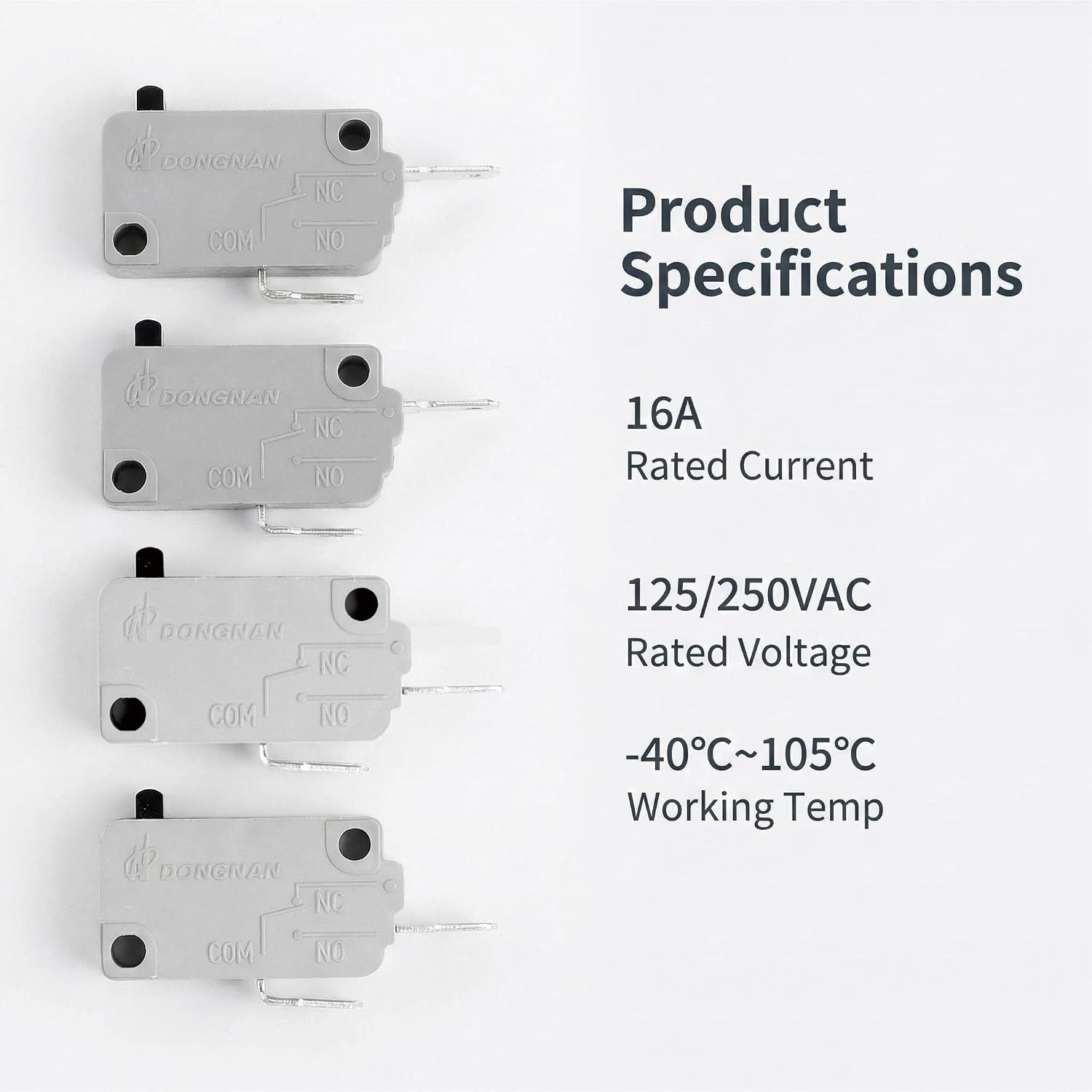 KW3A Microwave Oven Door Switch 16A 125V/250V Door Interloc (2 Normally Open and 2 Normally Close) Suitable for Most Brand Microwave ovens Door Interloc Switch